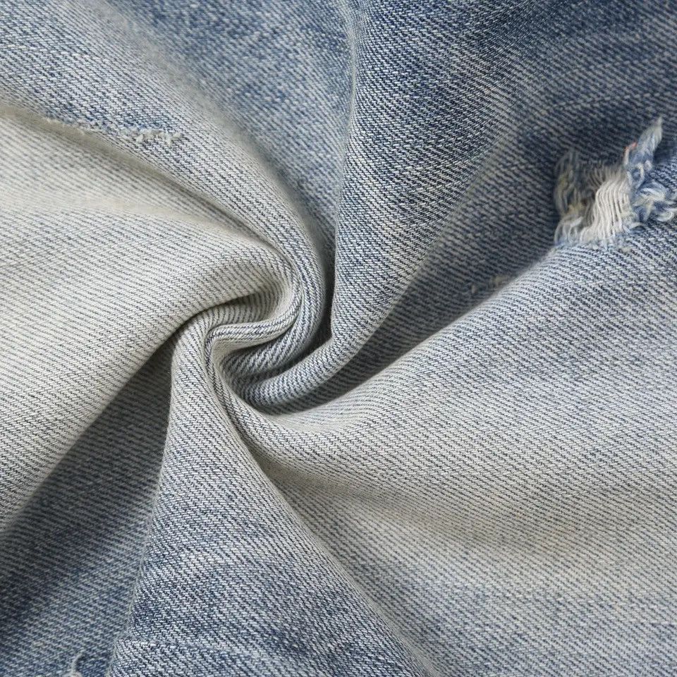 Japanese Brand × Vintage Ripped Jeans for Men Street Slim Blue Size US 33 - 4 Thumbnail