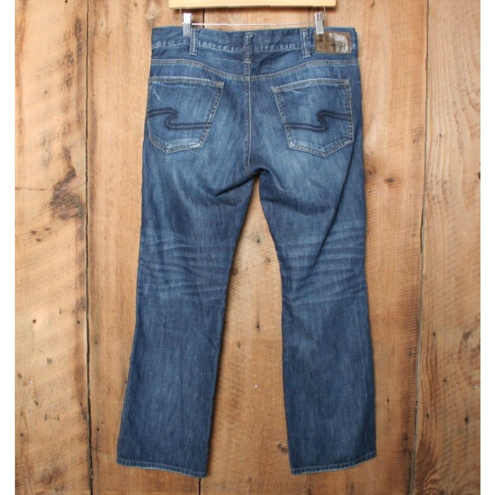 Silver Jeans Co. SILVER Jeans Nash Jeans Straight Blue Denim SZ 33 Regular Men Slim Fit 29 Inseam 34x30 Shrunk to 33x29 Size US 33 - 2 Thumbnail