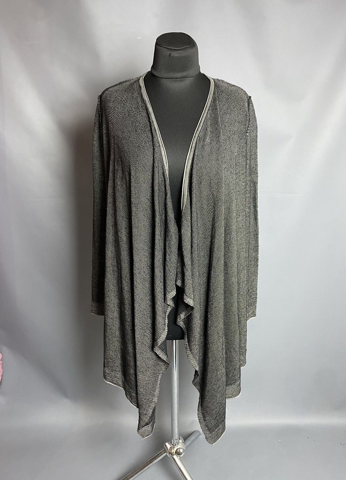 Diesel Wool Viscose Open Knit Cardigan Gray Graphic Eye XS
