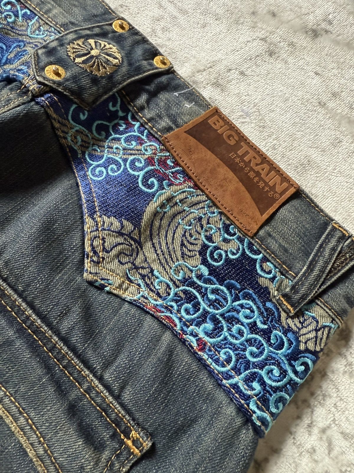 Japanese Brand Osaka Big Train Japan Over Stitch Boro Yakuza Jeans Size US 32 / EU 48 - 20 Thumbnail