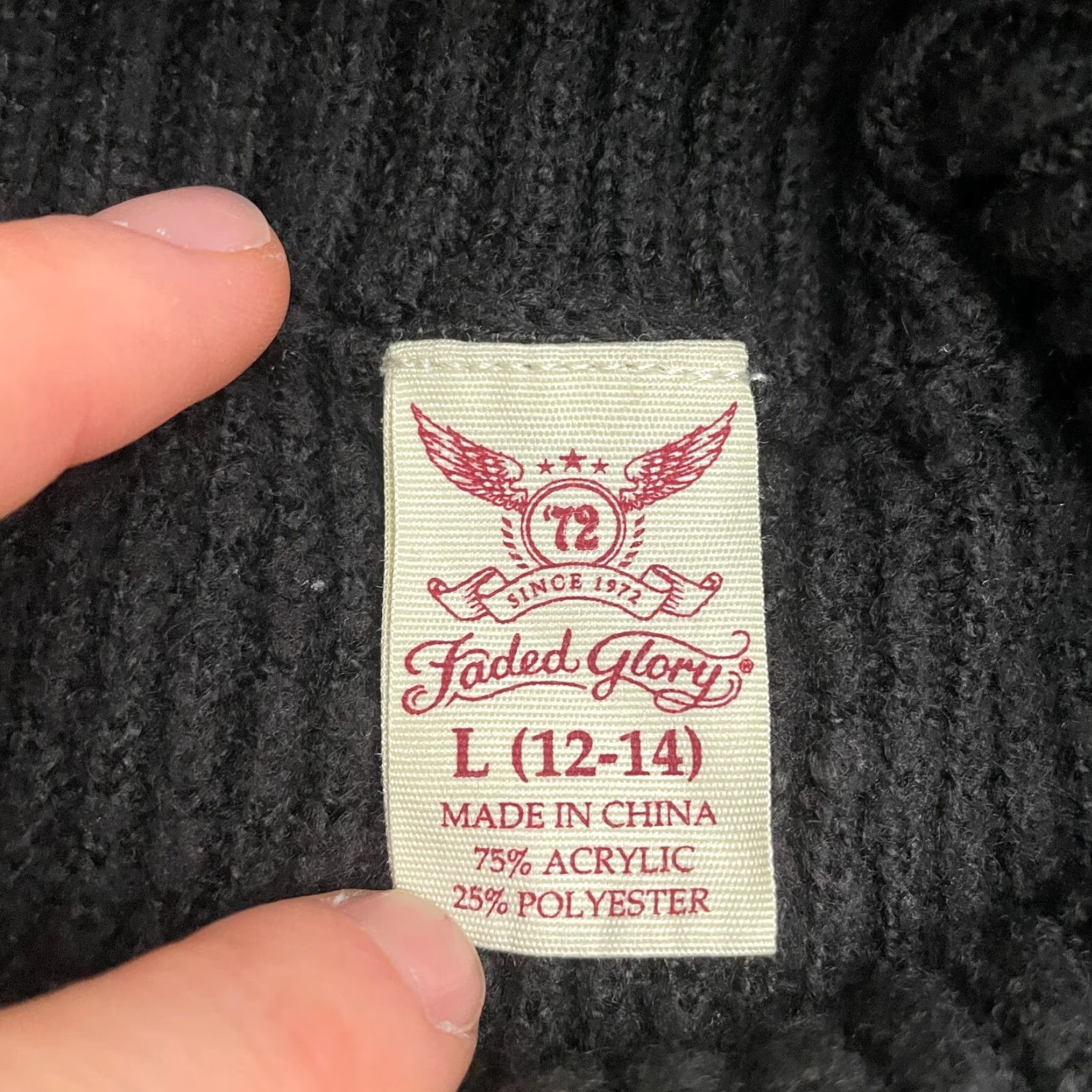 Faded Glory Faded Glory Sweater Womens L Black Turtleneck Acrylic Side Zip Pullover Knit Size L / US 10 / IT 46 - 4 Thumbnail