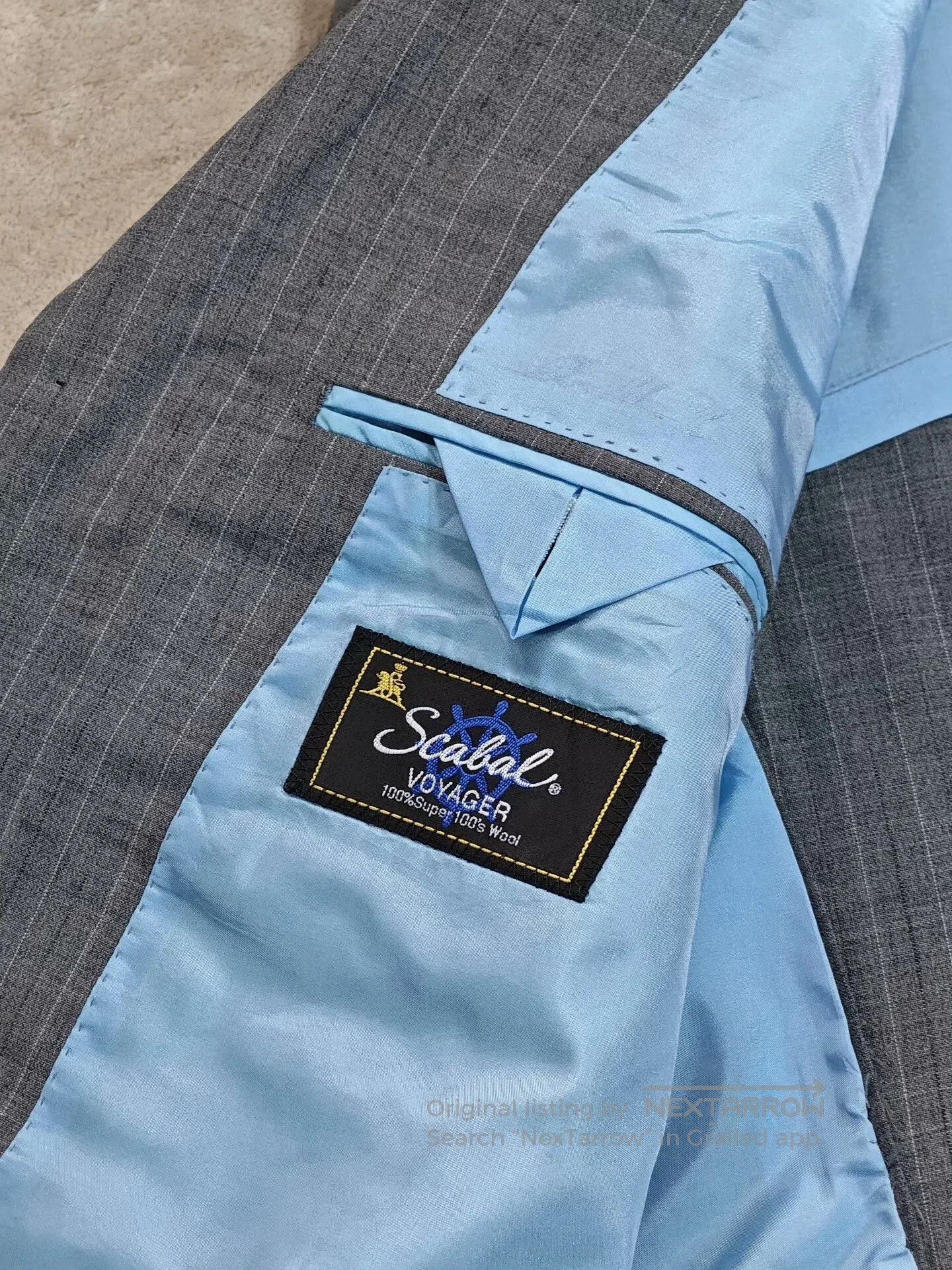 SCABAL Custom Scabal Gray Stripe Suit Jacket. Size US M / EU 48-50 / 2 - 7 Thumbnail