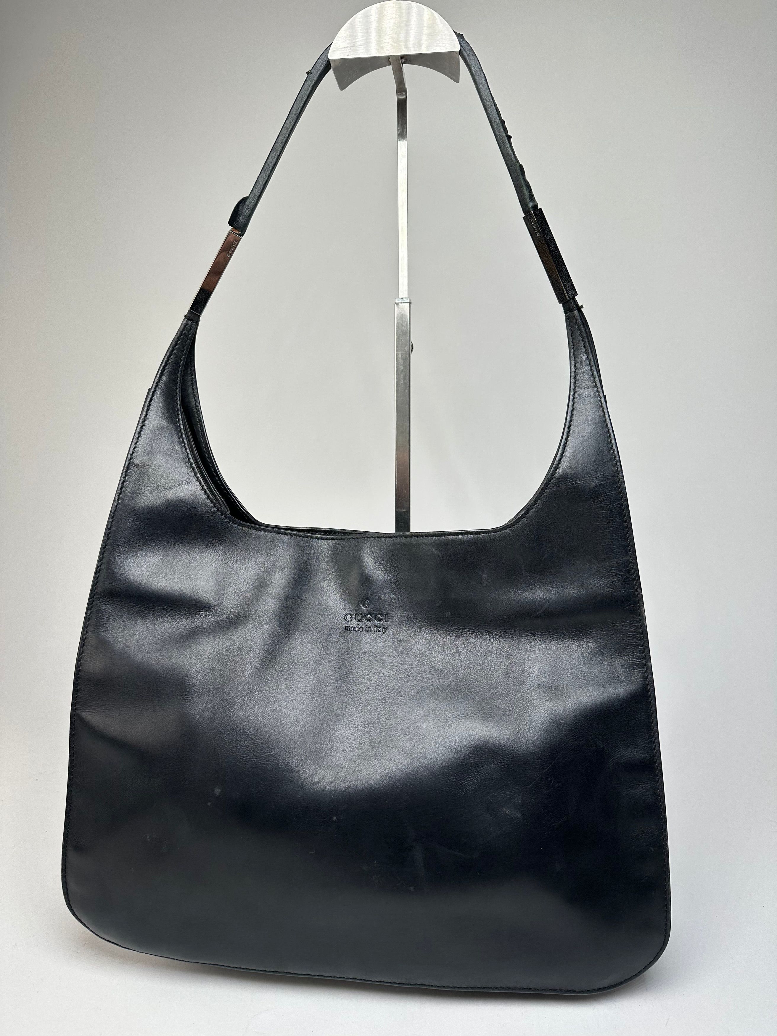 Gucci Vintage Leather Handbag Black Size ONE SIZE - 1 Thumbnail