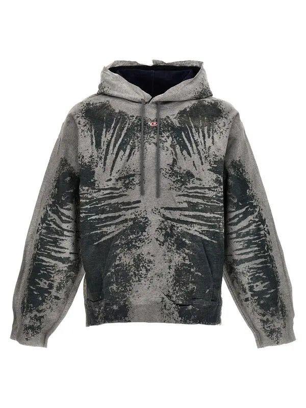 Diesel o1mle0426 D-Um Rib-S Track Hoodie in Gray Size US M / EU 48-50 / 2 - 1 Thumbnail