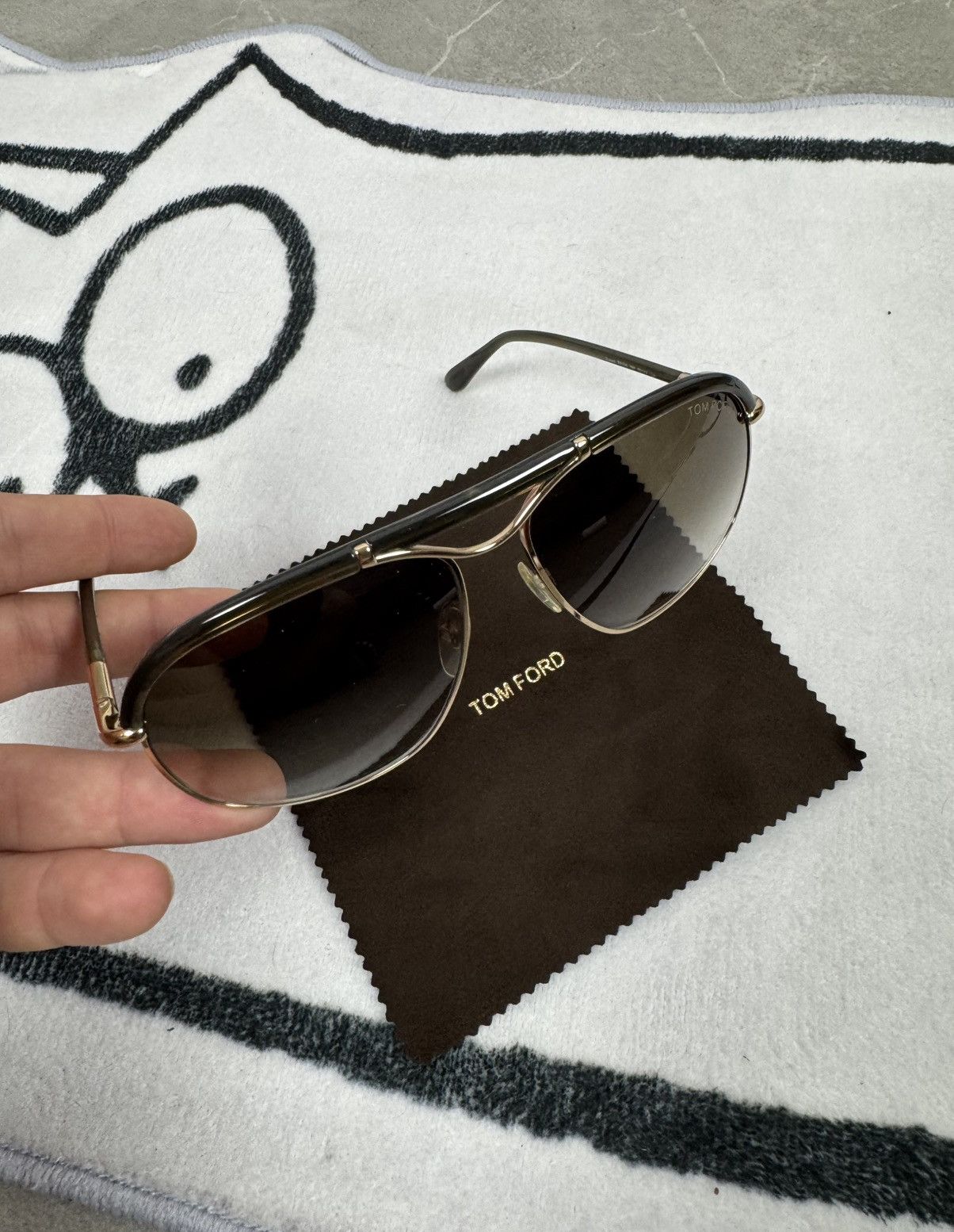 Tom Ford Tom Ford Sunglasses Russell TF234 Black Gold With Box Size ONE SIZE - 3 Thumbnail