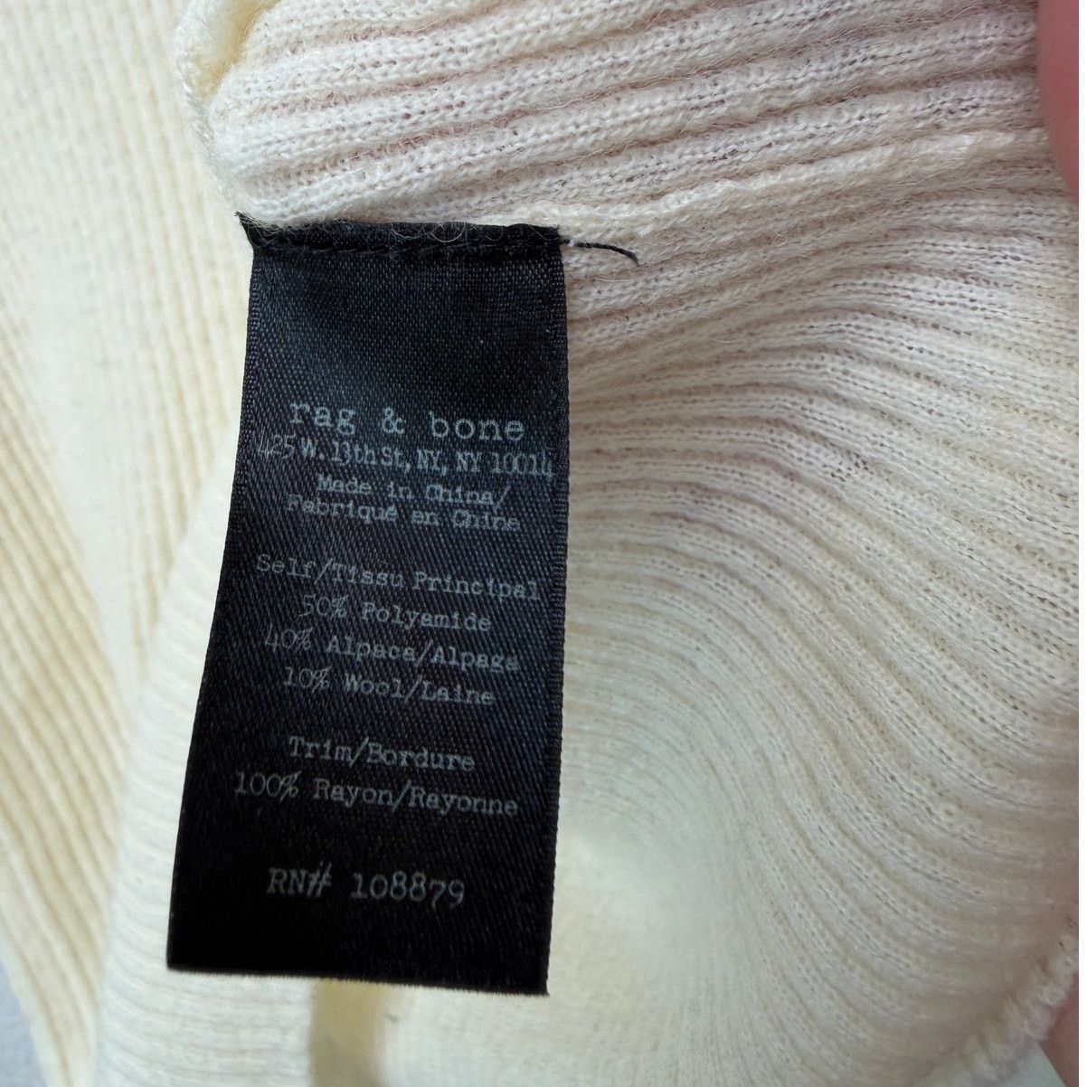 Rag & Bone Rag & Bone Ribbed V Neck Sweater Women US S Cream Size S / US 4 / IT 40 - 8 Thumbnail