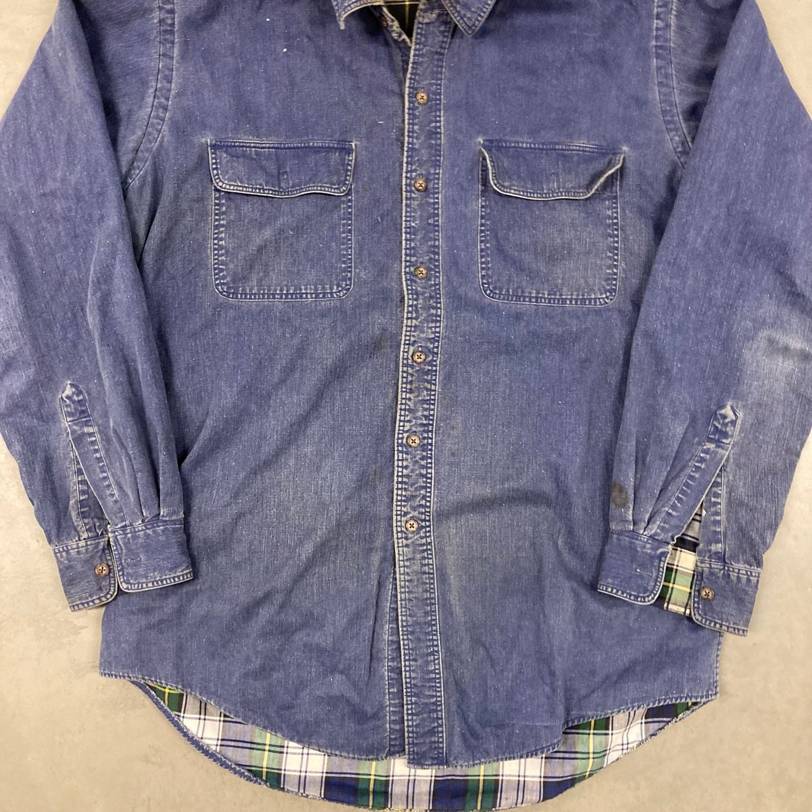 L.L. Bean 90s flannel lined distressed l.l. Bean button up shirt Size US L / EU 52-54 / 3 - 3 Thumbnail