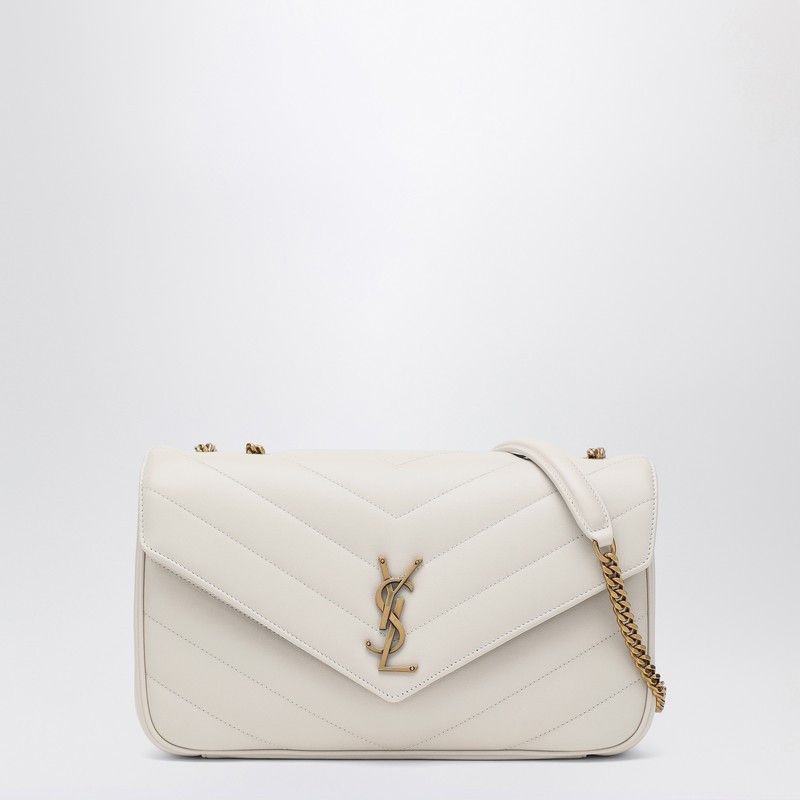Saint Laurent Medium Loulou Bag In Cream Leather