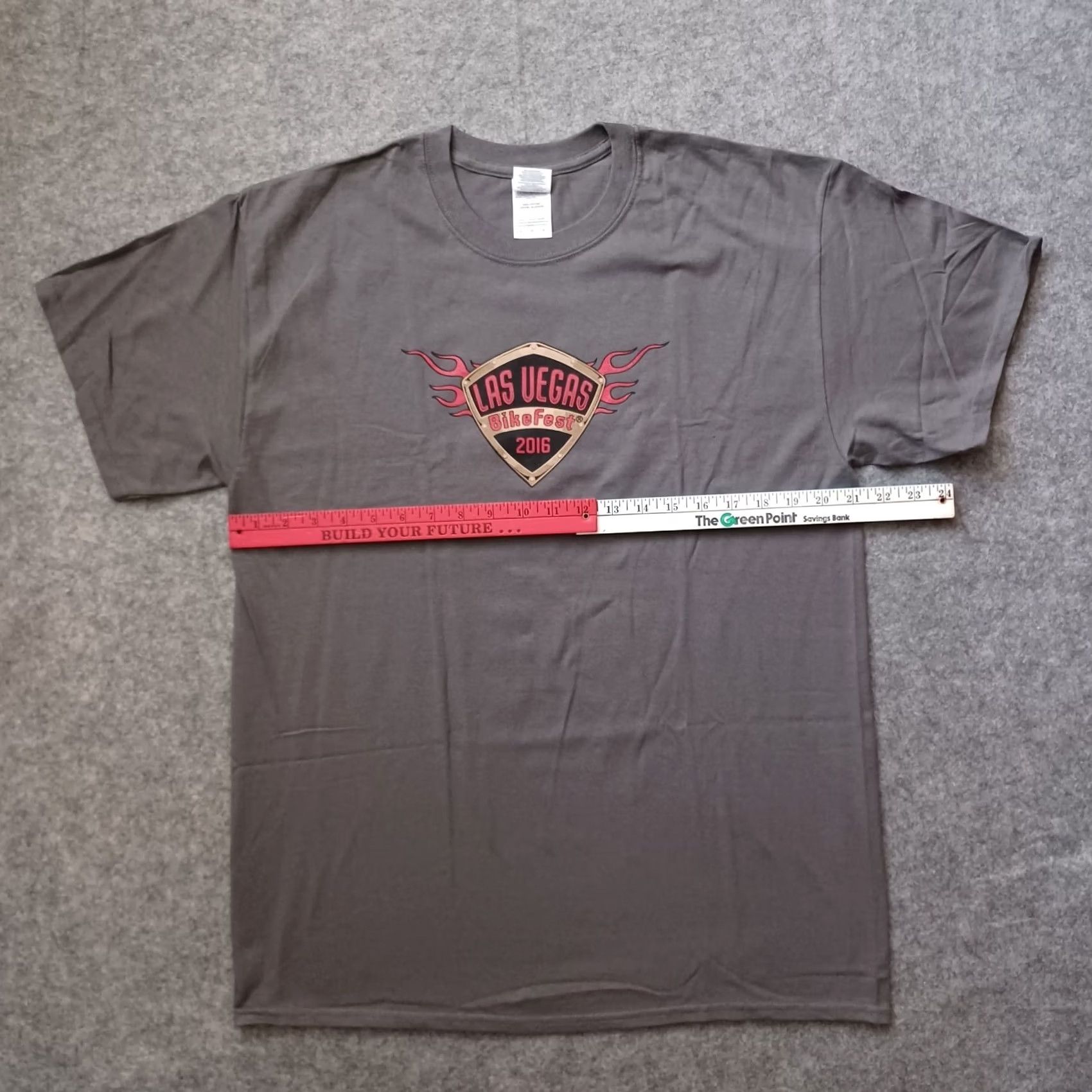Gildan VINTAGE Las Vegas Bike Fest Mens Shirt Large Gray Double Side 2016 Motorcycle Rally Size US L / EU 52-54 / 3 - 5 Thumbnail