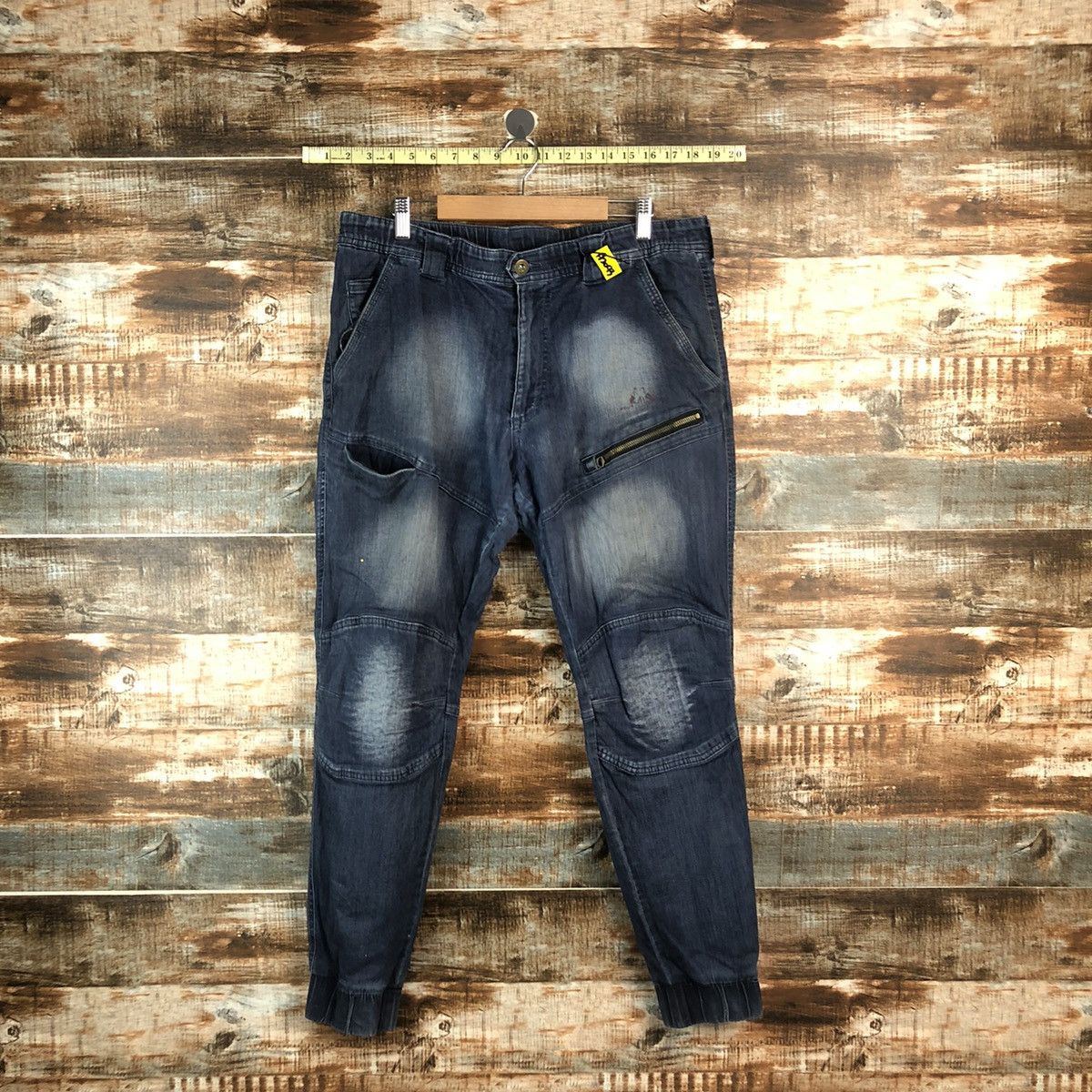 Japanese Brand Japanese Brand Blue Distressed Denim Pants #A2093 Size US 35 - 1 Thumbnail