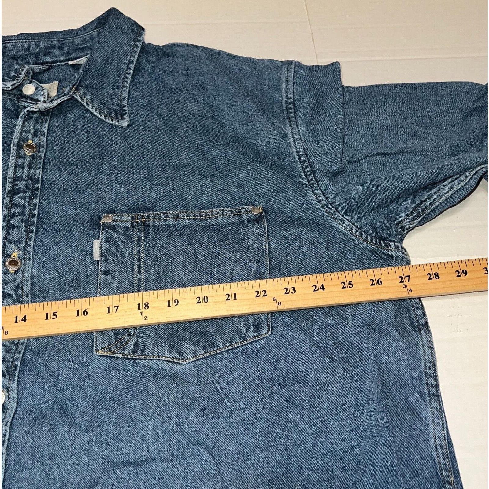 Levi's Levi's Silver Tab Denim Oversized Blue Pocket Shirt Men's XL Size US XL / EU 56 / 4 - 9 Thumbnail