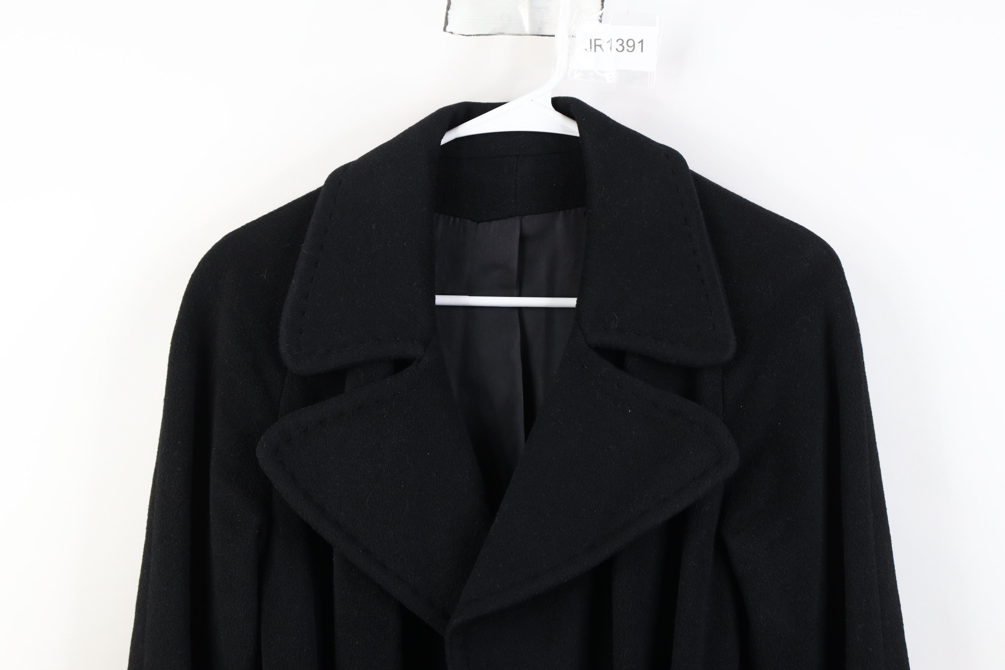 Vintage Vintage 70s Streetwear Belted Trench Coat Jacket Black USA Size L / US 10 / IT 46 - 2 Thumbnail