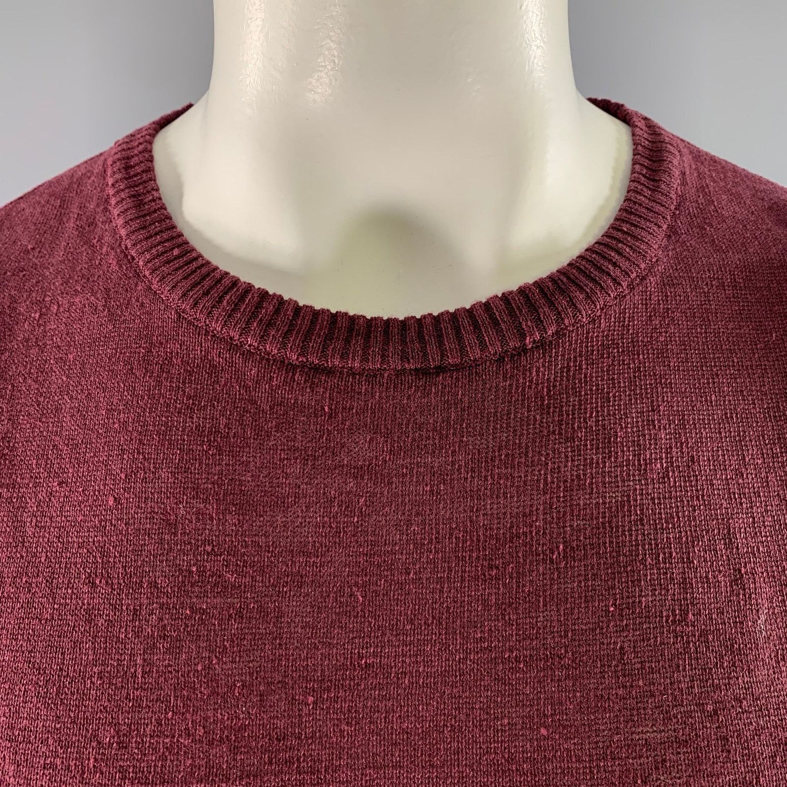 GRP GRP Size L Burgundy Knit Linen T-shirt Size US L / EU 52-54 / 3 - 2 Thumbnail