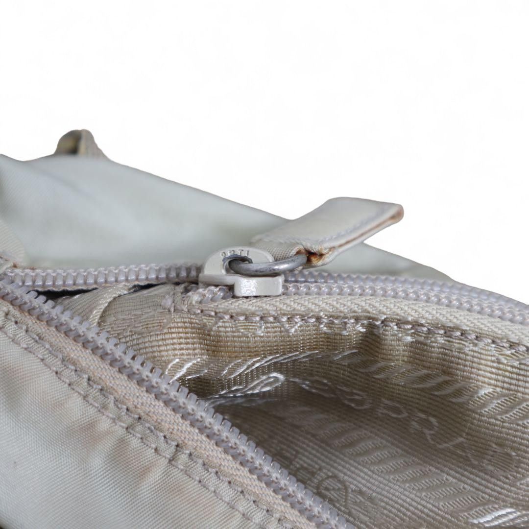 Prada Prada - Shoulder Bag Beige Leather Brown Triangle Logo Plate Size ONE SIZE - 6 Thumbnail