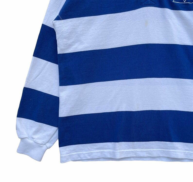 Barbarian × Rugby Ralph Lauren × Vintage Vintage 90s Barbarian Rugby Wear Striped Long Sleeve Shirt Size US L / EU 52-54 / 3 - 3 Thumbnail