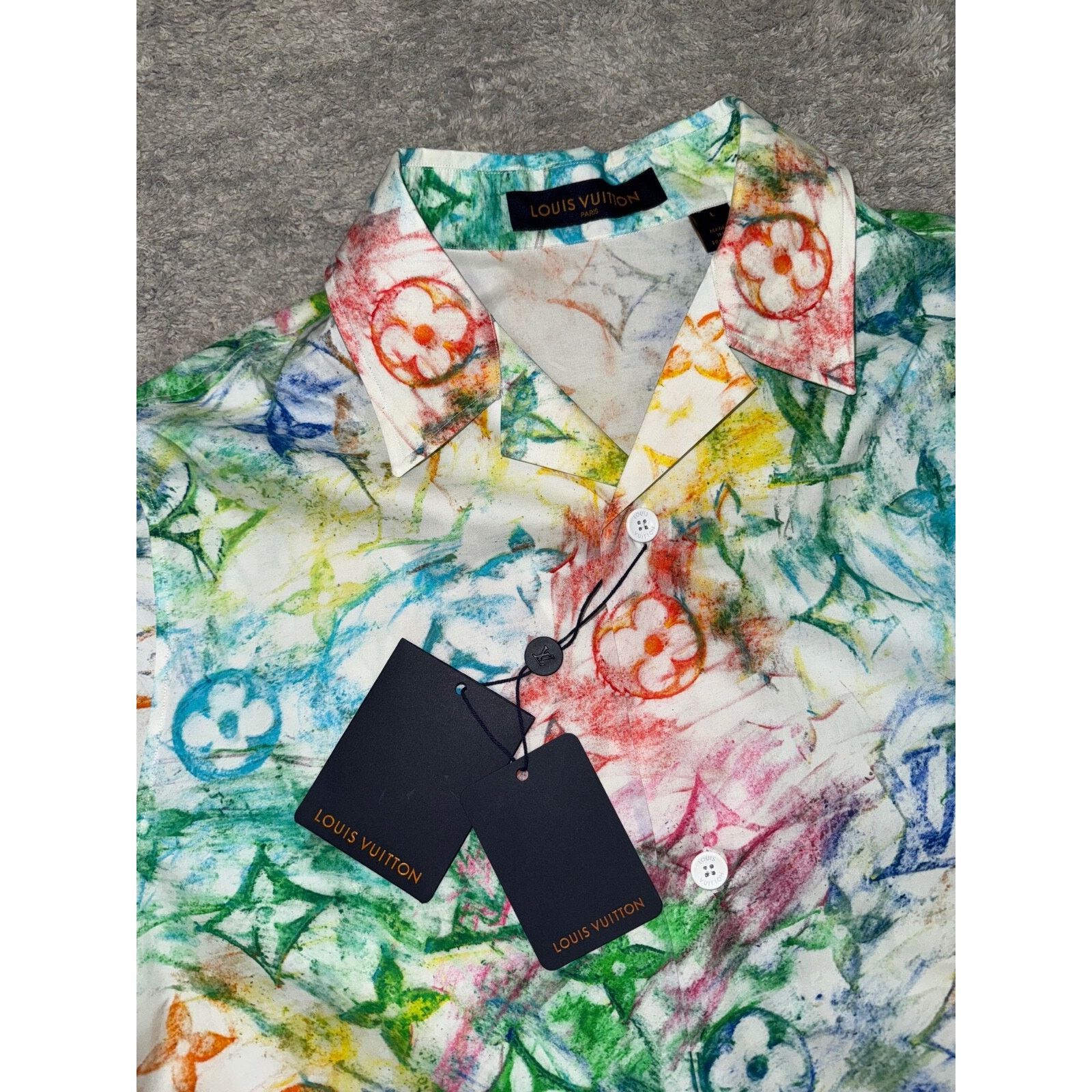 Louis Vuitton Louis Vuitton Pastel Multicolor Monogram Logo Short Sleeve Size US L / EU 52-54 / 3 - 3 Thumbnail