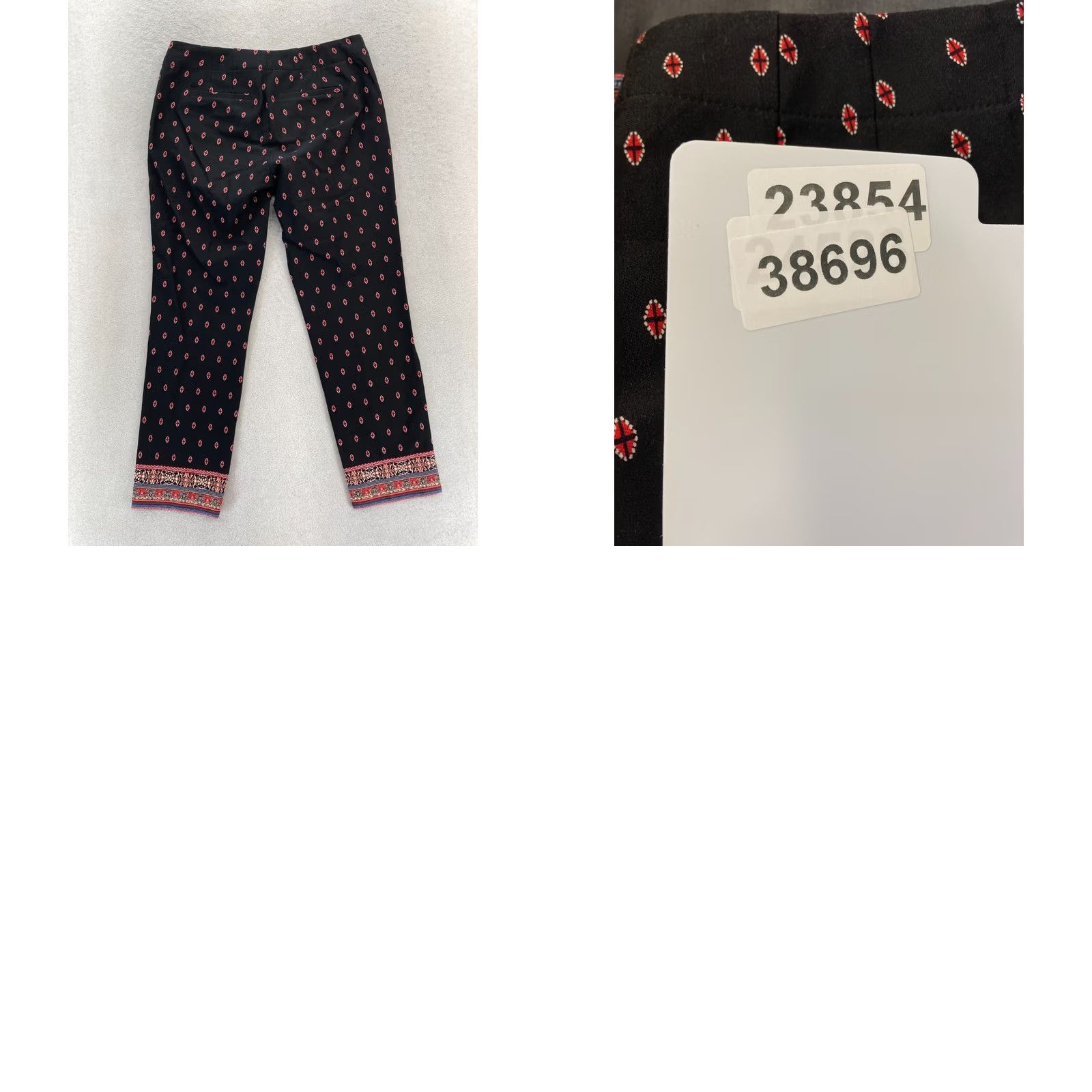 J. Jill J. Jill Premium Bistretch Printed Crop Pants Women's 2P Black Career Office NWT Size 26" / US 2 / IT 38 - 9 Thumbnail