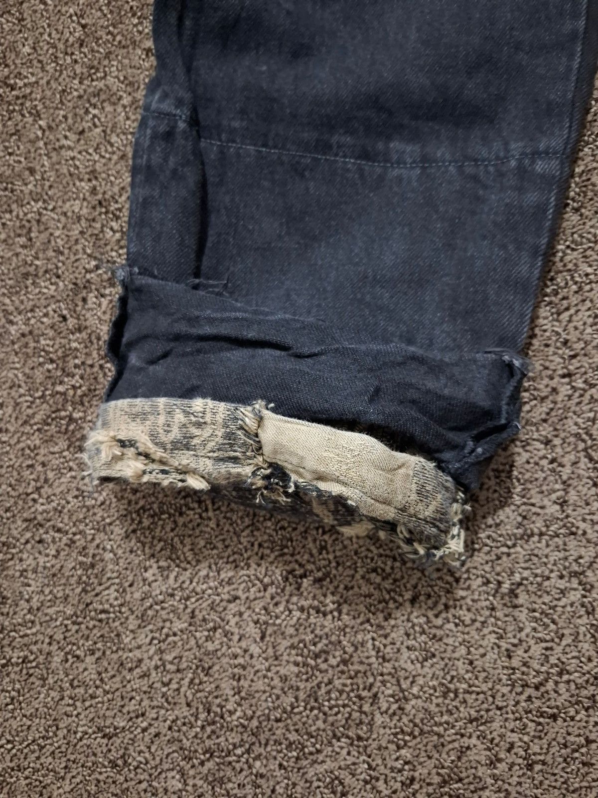 Maison MIHARA YASUHIRO MAISON MIHARA YASUHIRO Damaged Repair Hybrid Denim Trousers Size US 35 - 8 Thumbnail