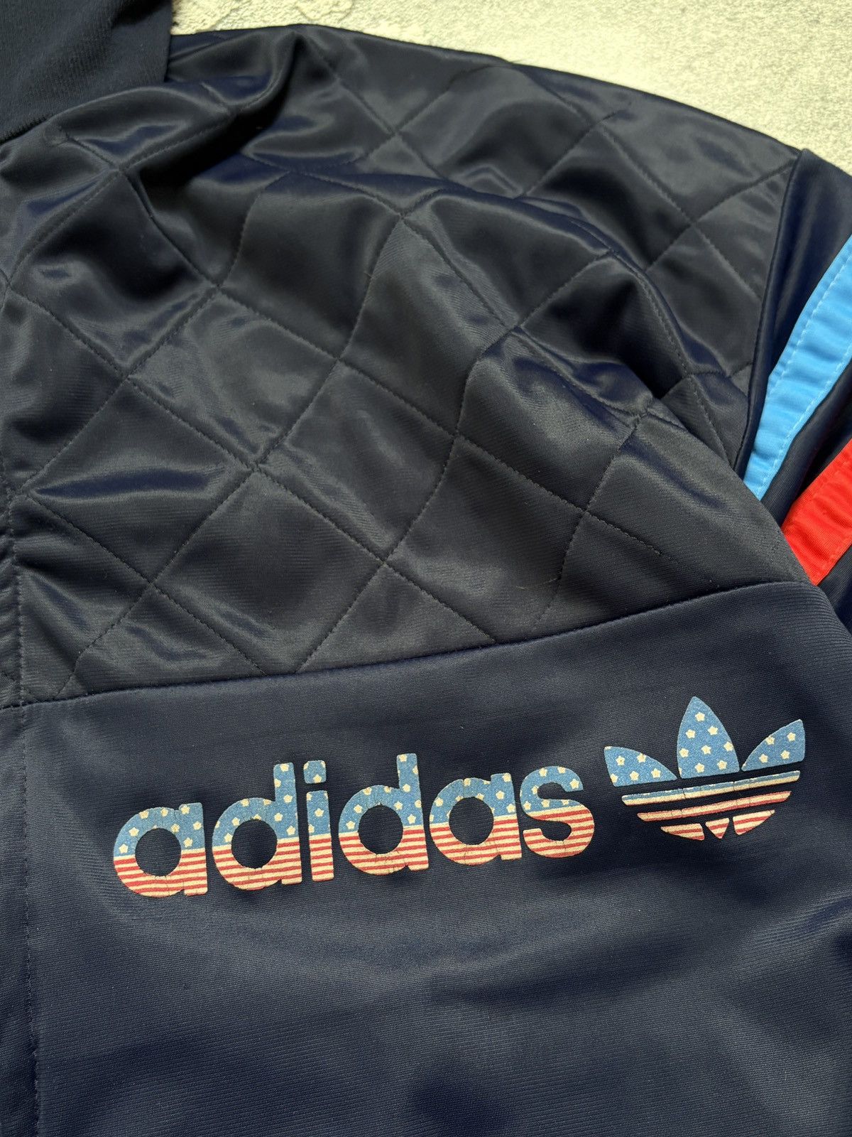 Adidas Vintage 80s Adidas Ventex Trefoil USA Olympic Track Jacket L Size US L / EU 52-54 / 3 - 5 Thumbnail