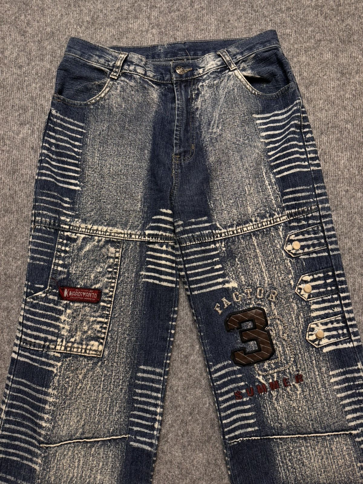 Hysteric Glamour × Japanese Brand × Vintage Vintage pants y2k denim flared baggy distressed japan style Size 32" / US 10 / IT 46 - 5 Thumbnail