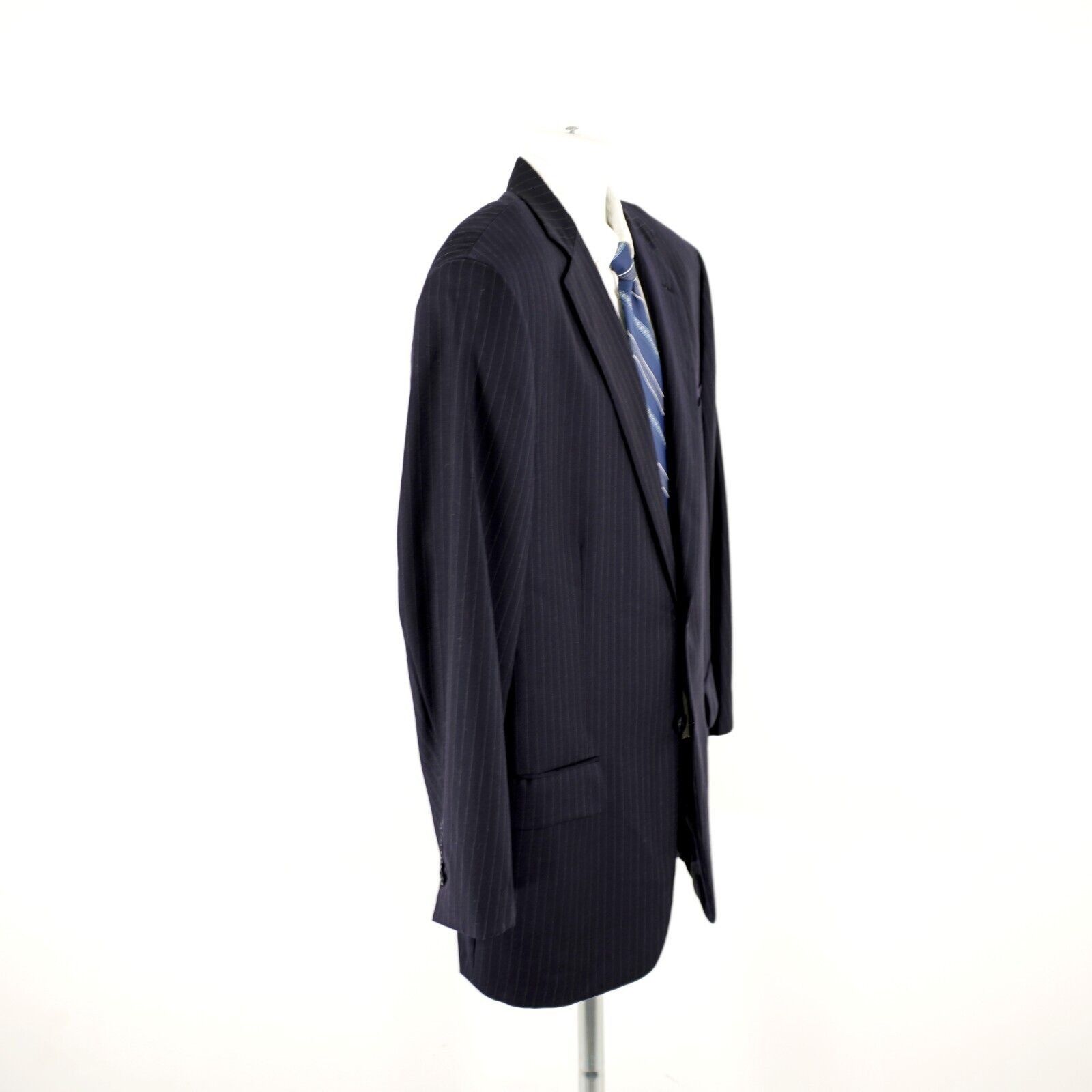 Brooks Brothers Brooks Brothers Bespoke Wool Blue Striped 2 Button Suit Jack Size 44R - 7 Thumbnail