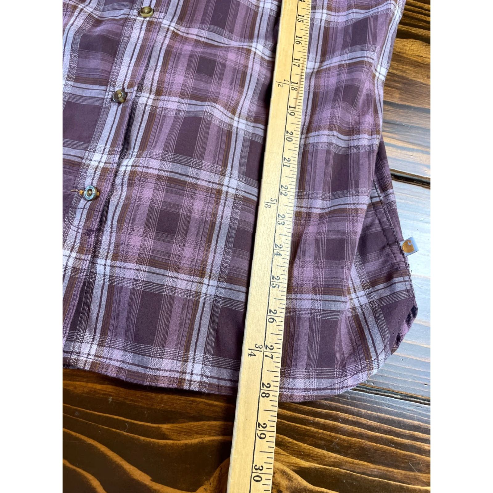 Carhartt VINTAGE Carhartt Shirt Womens L Purple Button Up Plaid Cut Off Sleeve Modified Size L / US 10 / IT 46 - 7 Thumbnail