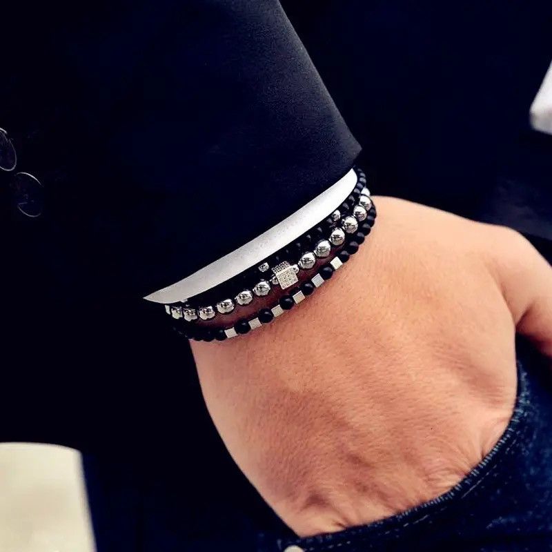 Other Black 3 pieces/ set Bead Bracelet Size ONE SIZE - 1 Thumbnail