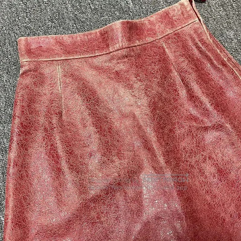 Miu Miu Miu Miu Summer Red Leather Skirt . Size 30" / US 8 / IT 44 - 3 Thumbnail