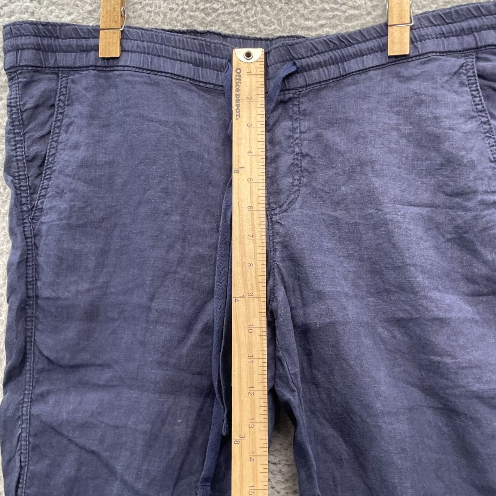 Vintage Caslon Linen Pants Women's M Petite Navy Coastal Boho Chic Academia Classic Shirt Pants Size 32" / US 10 / IT 46 - 5 Thumbnail