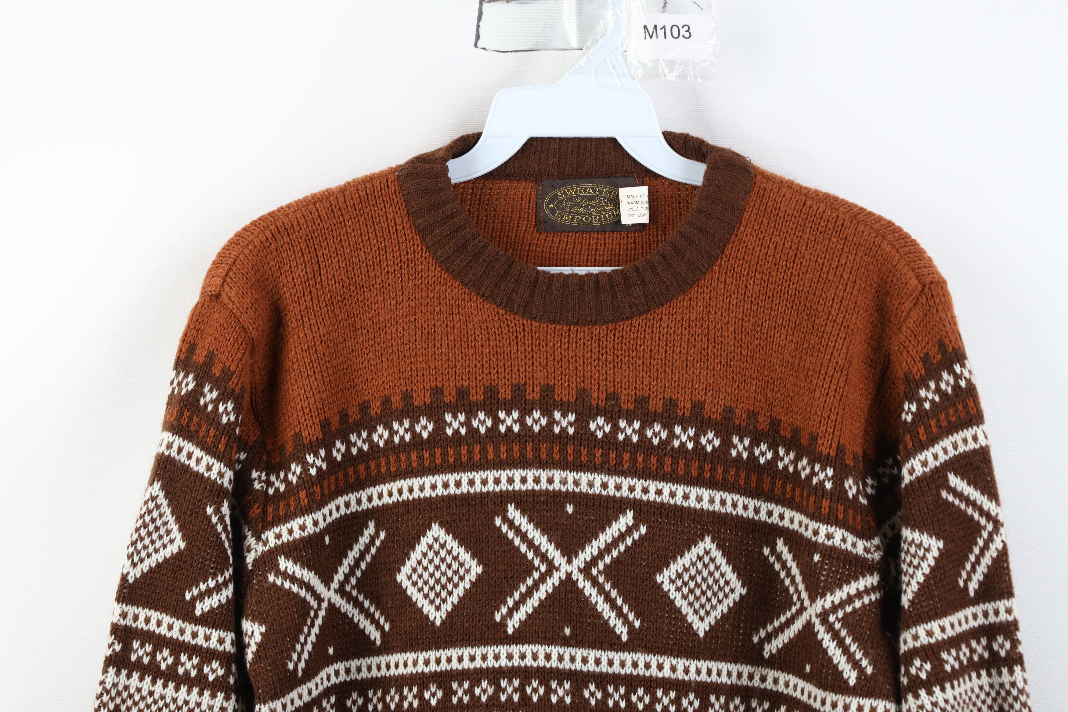 Vintage Vintage 70s Streetwear Fair Isle Crewneck Sweater Acrylic Size XL / US 12-14 / IT 48-50 - 2 Thumbnail