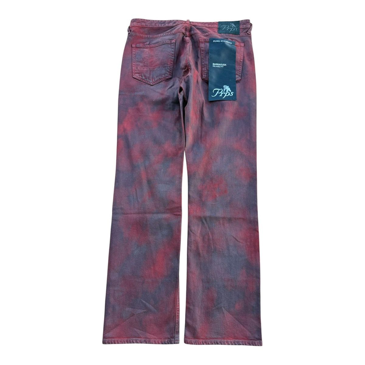 Prps PRPS Barracuda Relaxed Fit Maroon Overdyed Jeans 38 NWT Size US 38 / EU 54 - 9 Thumbnail
