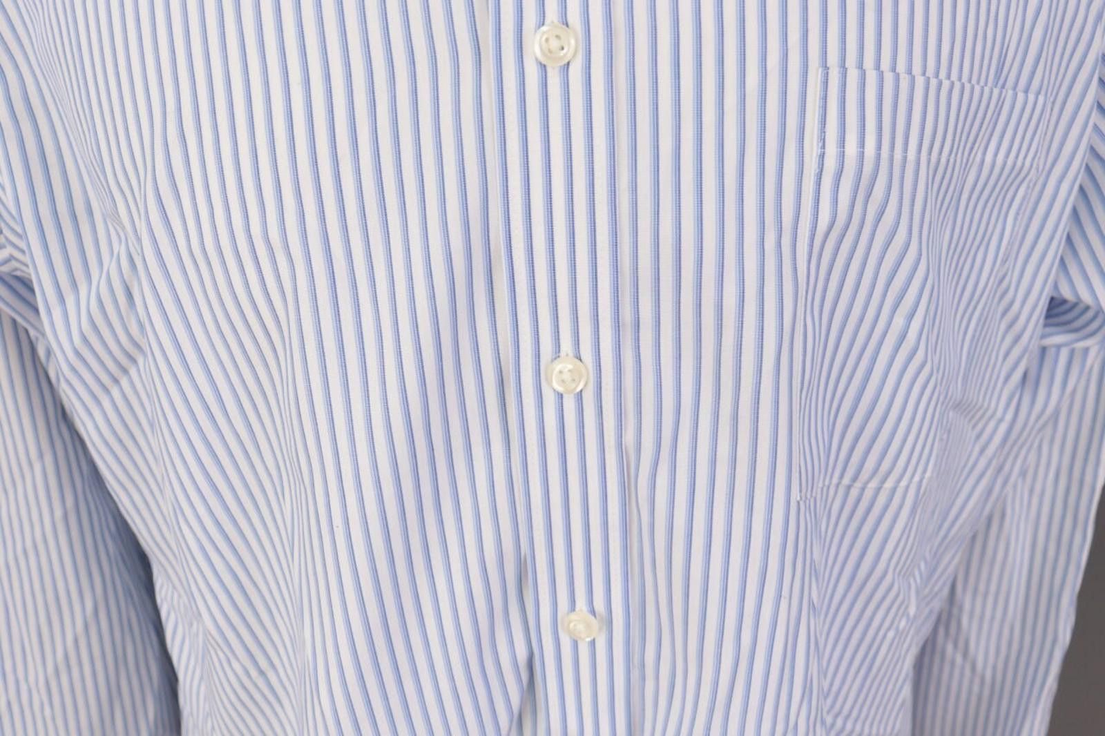 Designer Donald J.Trump Blue Stripe Button Shirt Size 16 / 34 / 35 Size US M / EU 48-50 / 2 - 4 Thumbnail