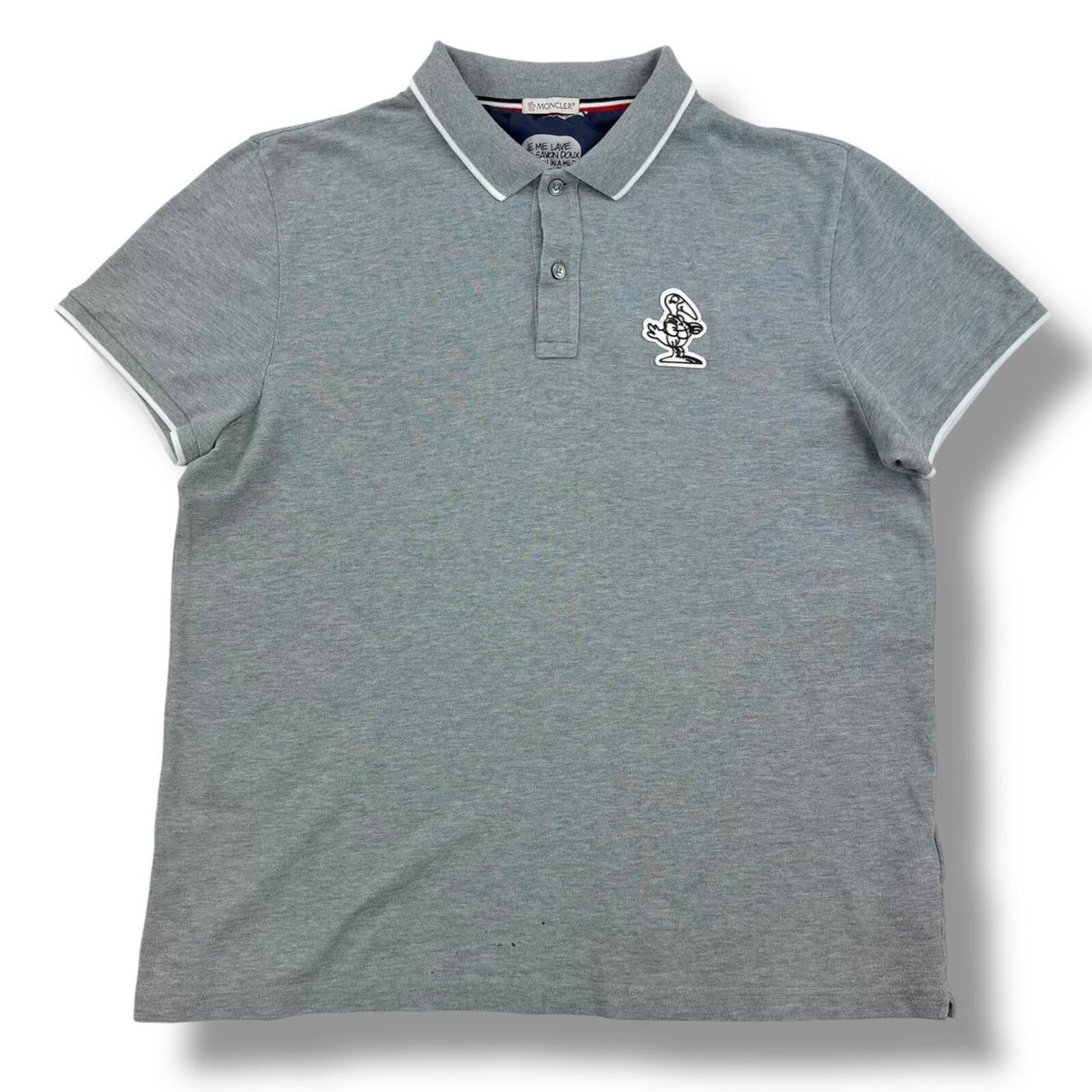 Moncler Moncler Character Rubber Logo Grey Polo Shirt Size US M / EU 48-50 / 2 - 2 Thumbnail