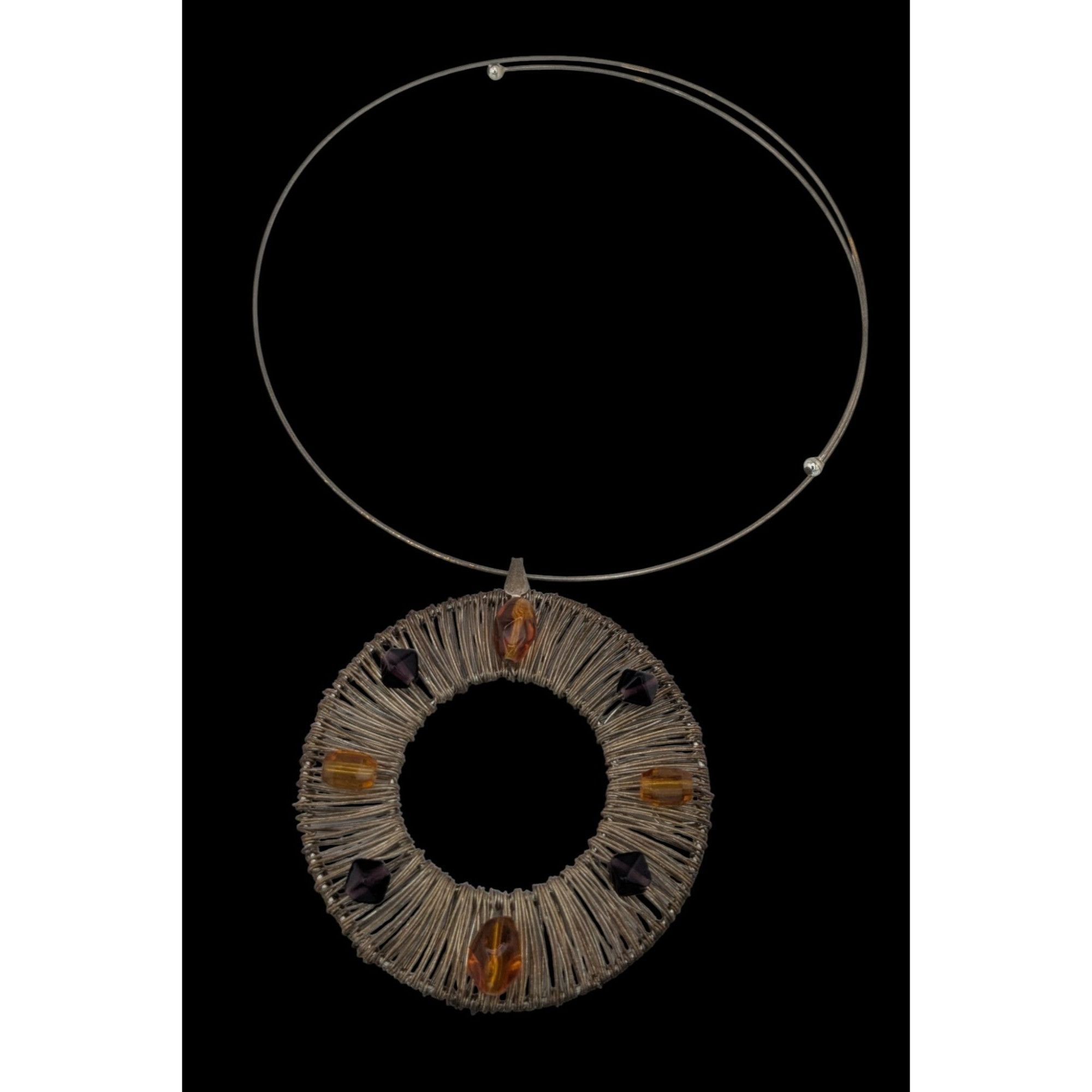 Handmade Vintage Handmade Bohemian Wire-Wrapped Necklace With Honey & Size ONE SIZE - 2 Thumbnail