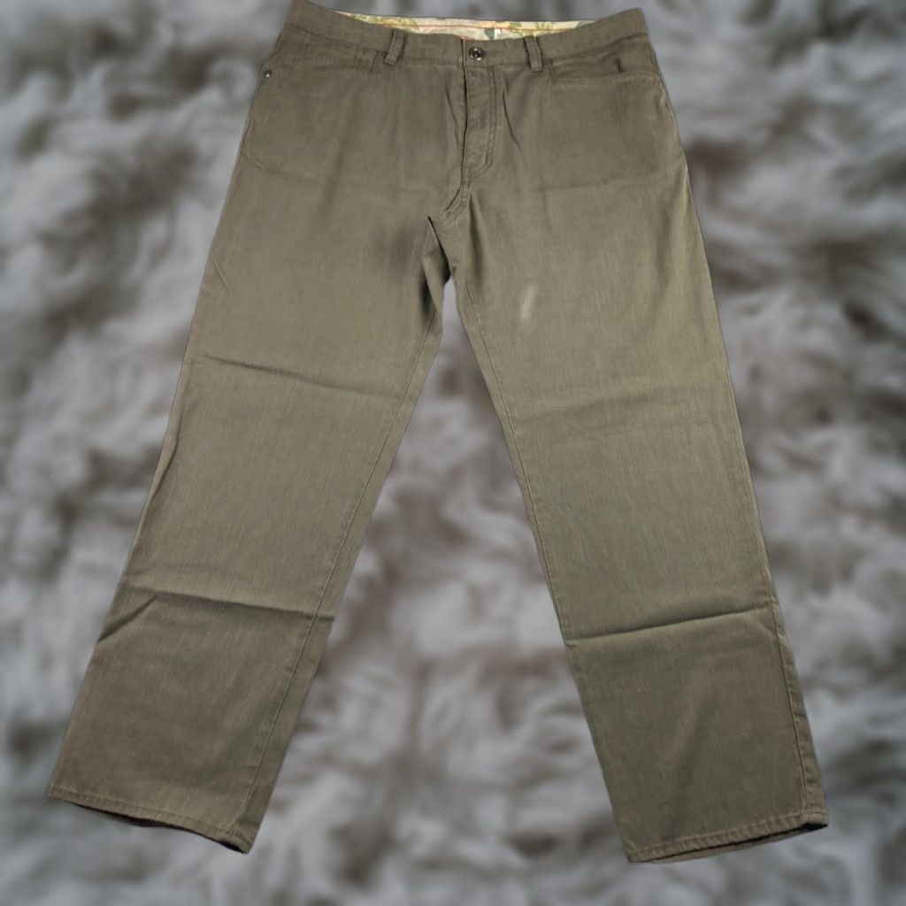Tommy Bahama Tommy Bahama Men’s Pants Olive 5-Pocket Flat Front Tencel Cotton Spandex 35x30 Casual Khakis Size US 35 - 1 Thumbnail