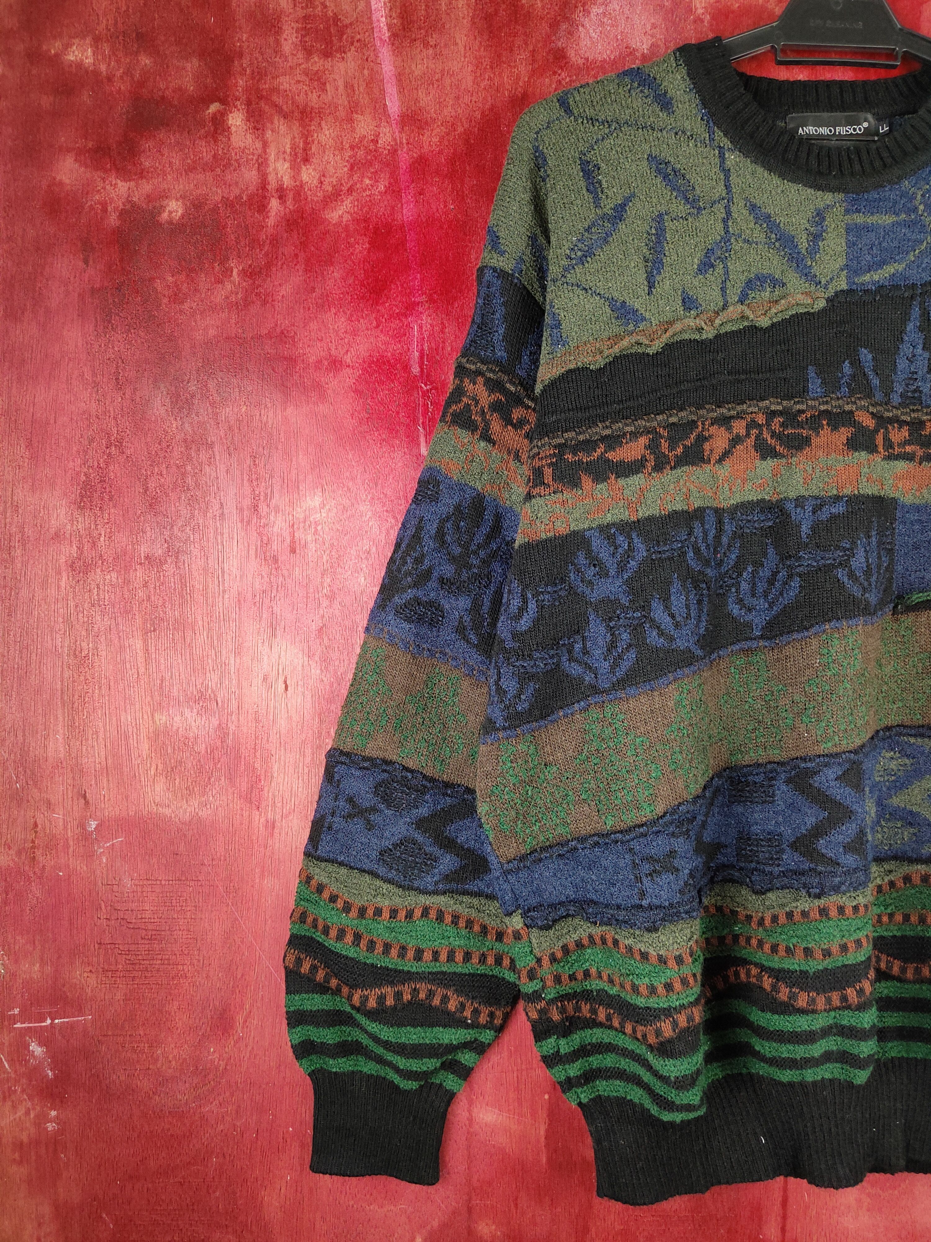 Vintage DL Antonio Fusco Knitwear Sweatshirt like coogi #S1262 Size US L / EU 52-54 / 3 - 3 Thumbnail