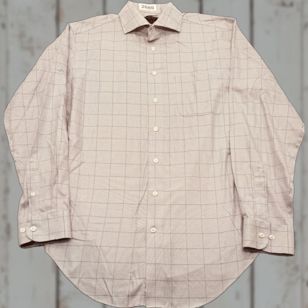 Jos. A. Bank Jos. A. Banks Reserve Long Sleeve Shirt Mens Large Check Cotton Dress Shirt 2889 Size US L / EU 52-54 / 3 - 1 Thumbnail