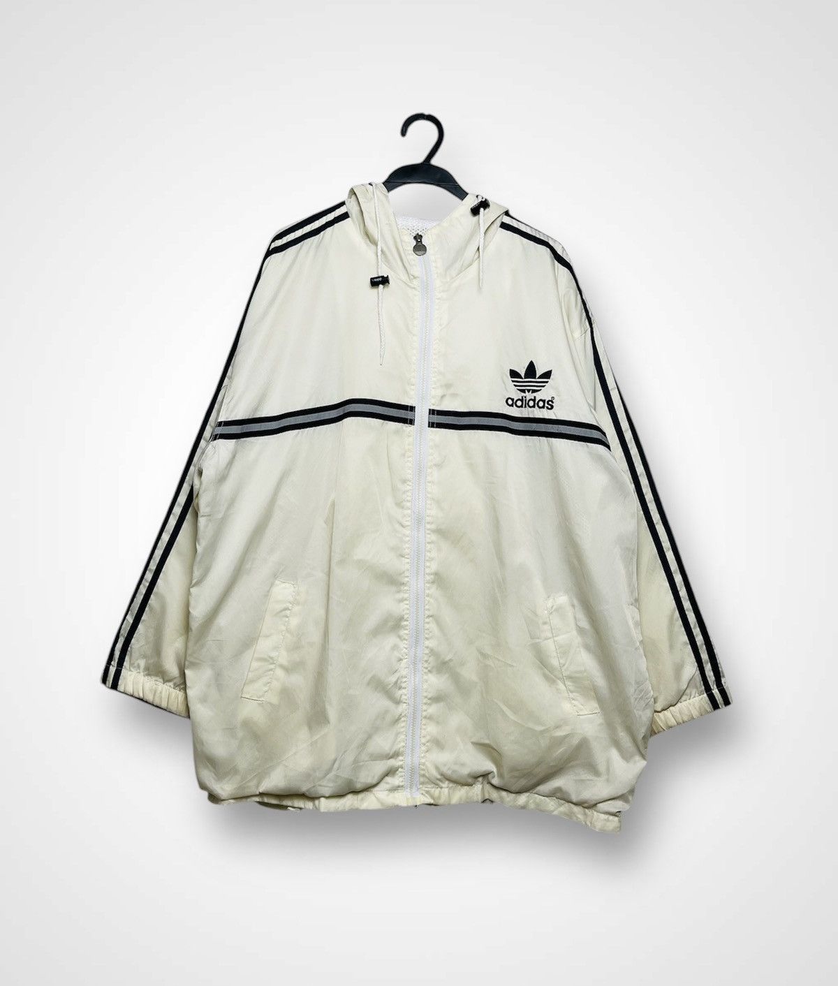 Adidas Vintage Adidas Windbreaker Hoodie Jacket (22) Size US XL / EU 56 / 4 - 1 Thumbnail