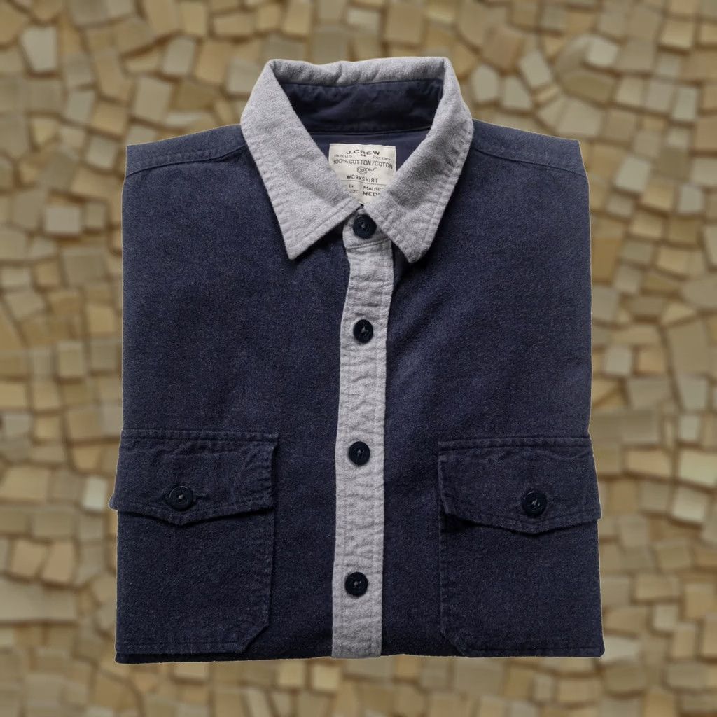 J.Crew VINTAGE J CREW Y2K CASUAL WORK SHIRT Long Sleeve Button Down M Blue Size US M / EU 48-50 / 2 - 1 Thumbnail