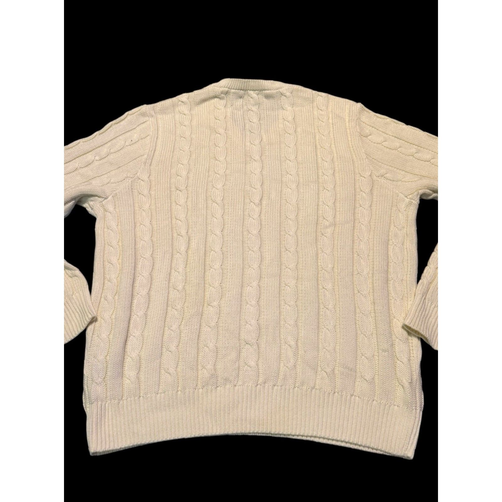 Polo Ralph Lauren VINTAGE Polo Ralph Lauren Sweater Cable Knit Cotton Cashmere Cream Mens L Crew Neck Pullover Size US L / EU 52-54 / 3 - 5 Thumbnail