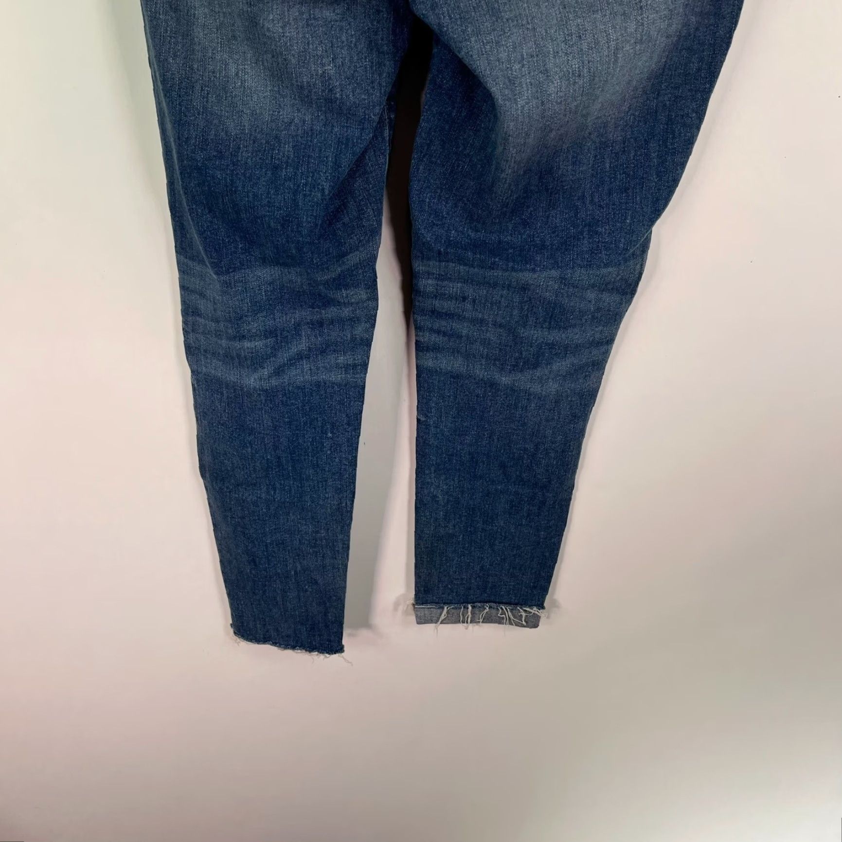 Vintage Maurice's Jeans Womens Distressed Skinny Leg Cropped Denim Blue 30 Regular 5-Pocket Zipper Button Maurices Size 30" / US 8 / IT 44 - 6 Thumbnail