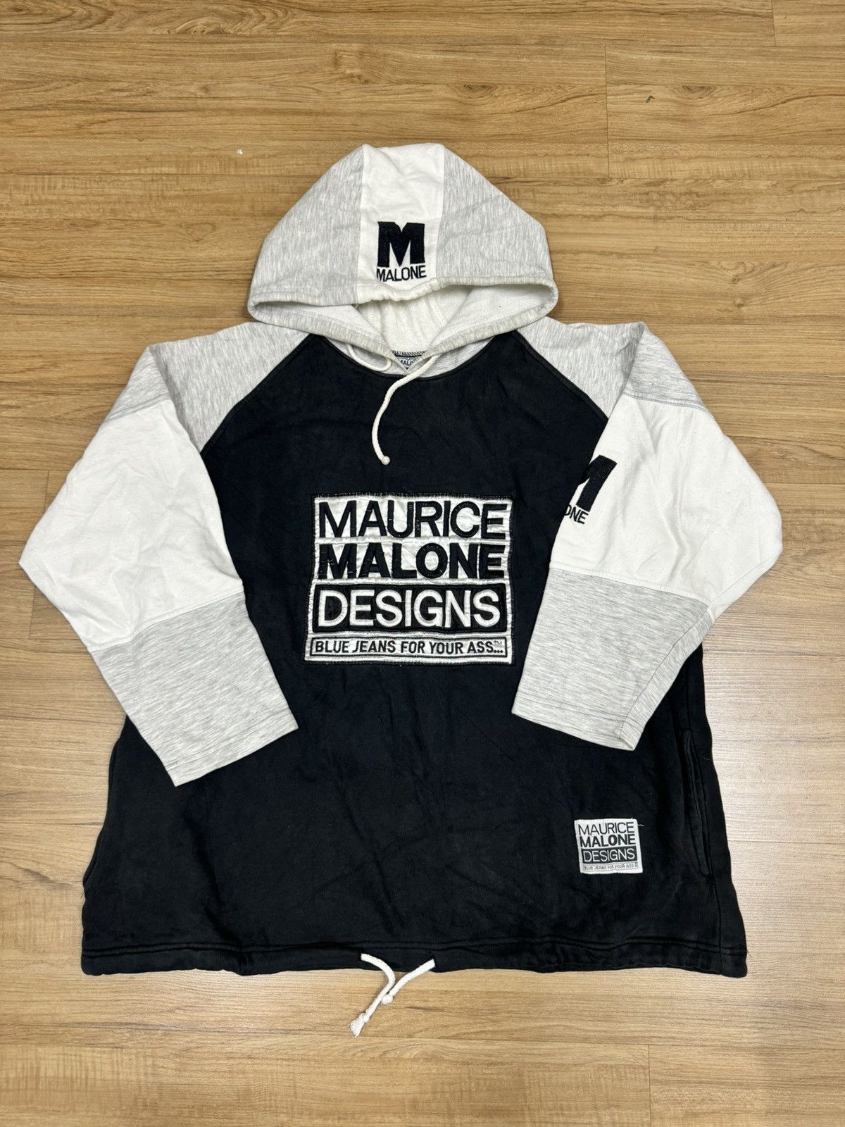 image of Rap Tees Vintage 90’S Rap Brand Maurice Malone Hoodie in Grey, Men's (Size Large)