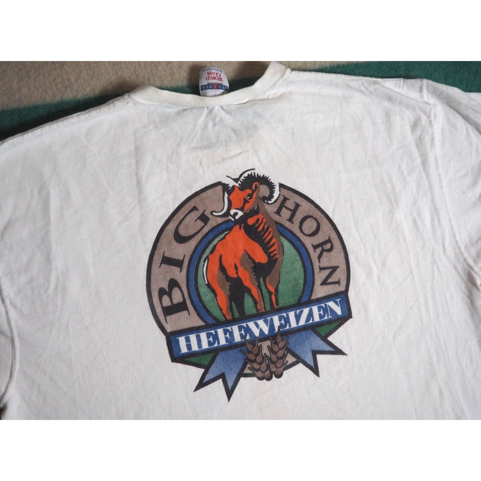 Jerzees VTG 90s Jerzees Bighorn Hefeweizen Beer Ale WA Promo White Tee T-Shirt Mens XL Size US XL / EU 56 / 4 - 3 Thumbnail