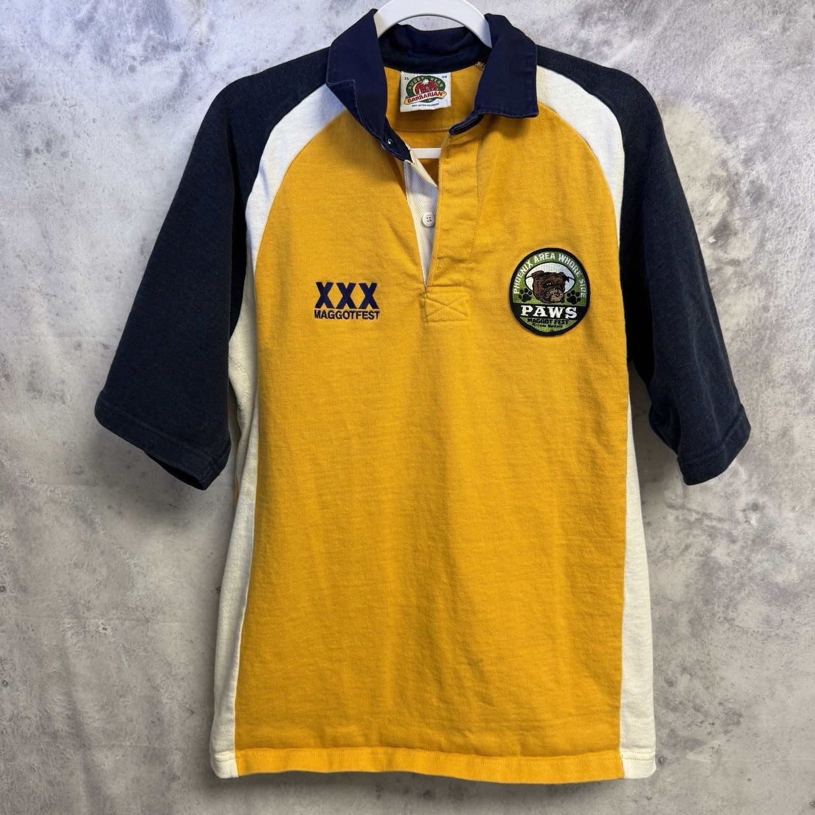 Barbarian Vintage Barbarian Rugby Wear Shirt Mens XL 22x29 Yellow Magg Size US XL / EU 56 / 4 - 1 Thumbnail