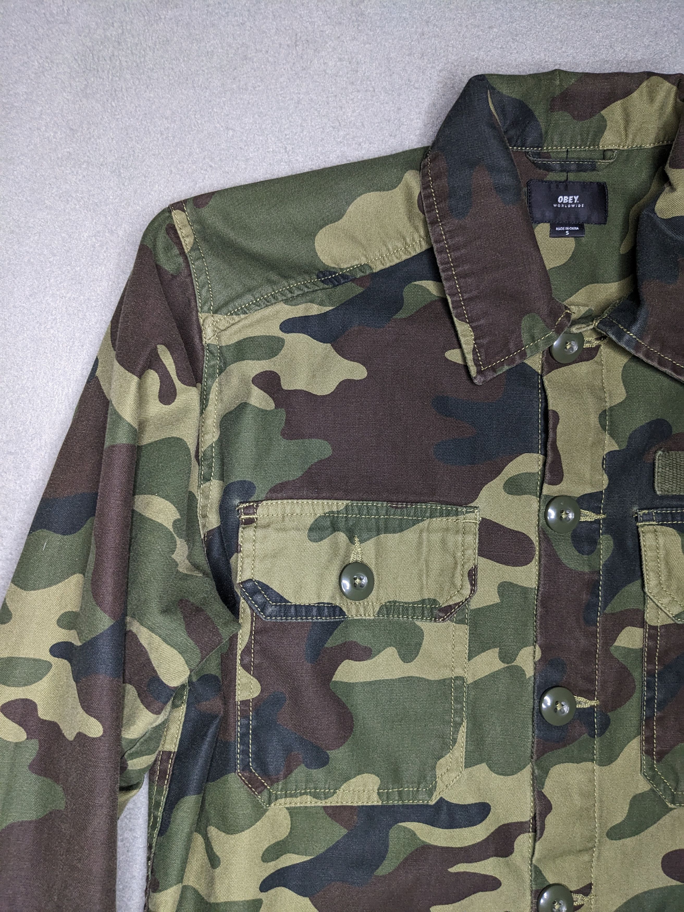 Obey Obey Woodland Camo Field Jacket Mens Small Military Shirt Size US S / EU 44-46 / 1 - 5 Thumbnail