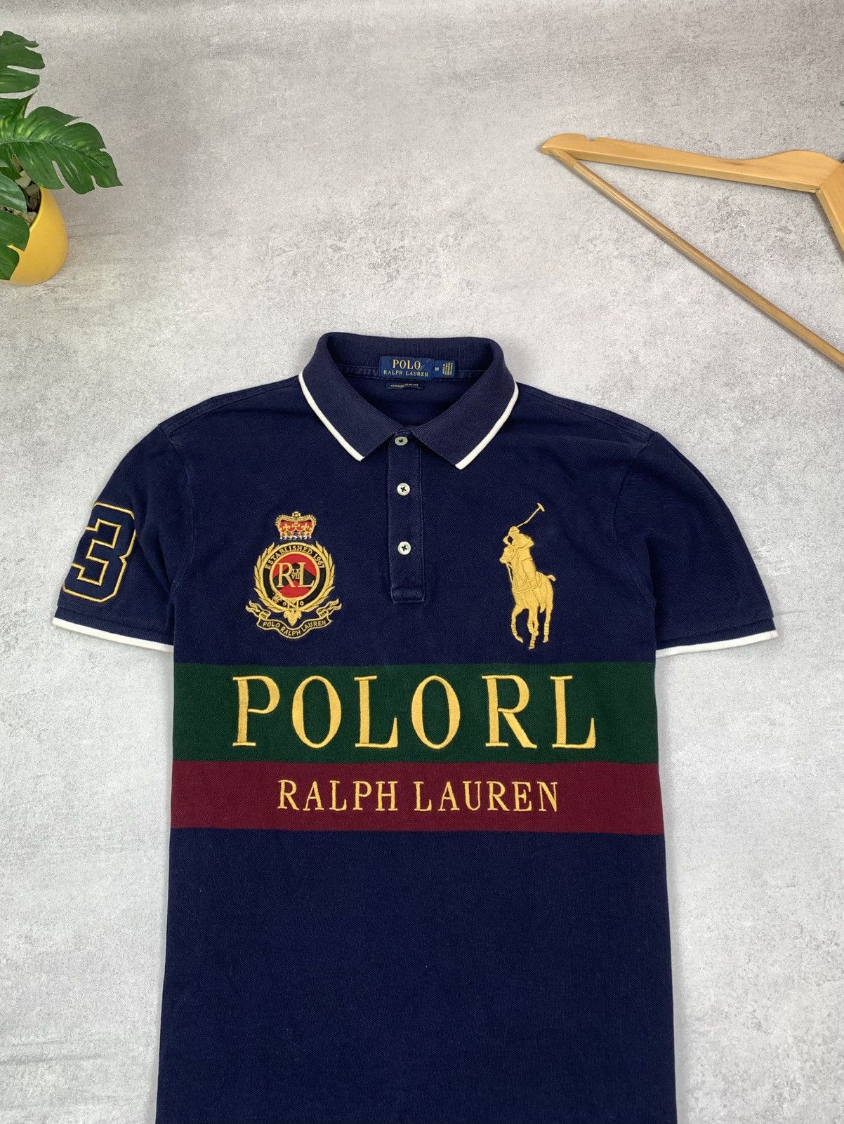 Polo Ralph Lauren Ralph Lauren Polo Big Logo Gold Pony Rare Polo Shirt Size M Size US M / EU 48-50 / 2 - 2 Thumbnail