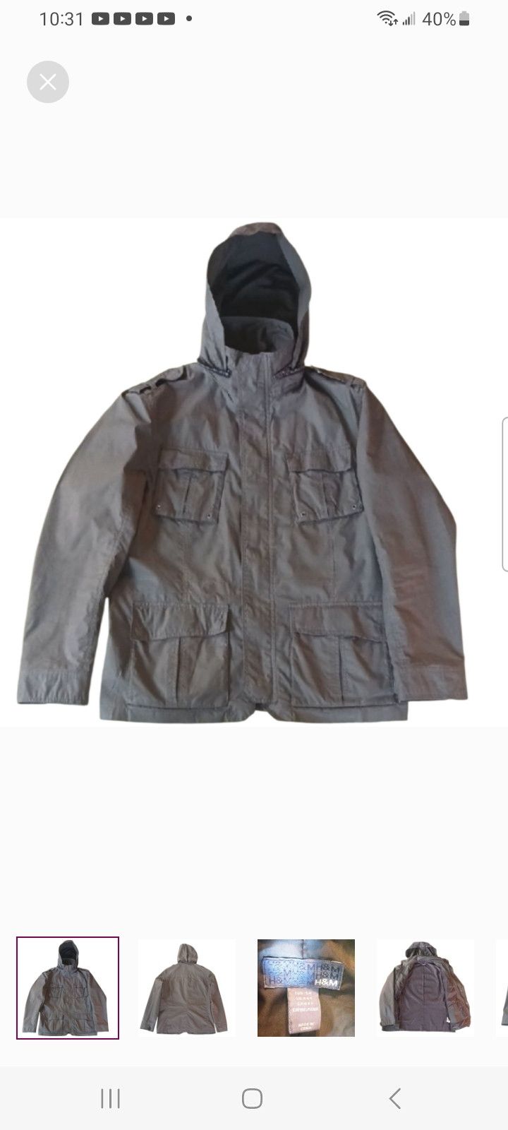 H&M H & M Green Utility Terrain Jacket Size US L / EU 52-54 / 3 - 1 Thumbnail