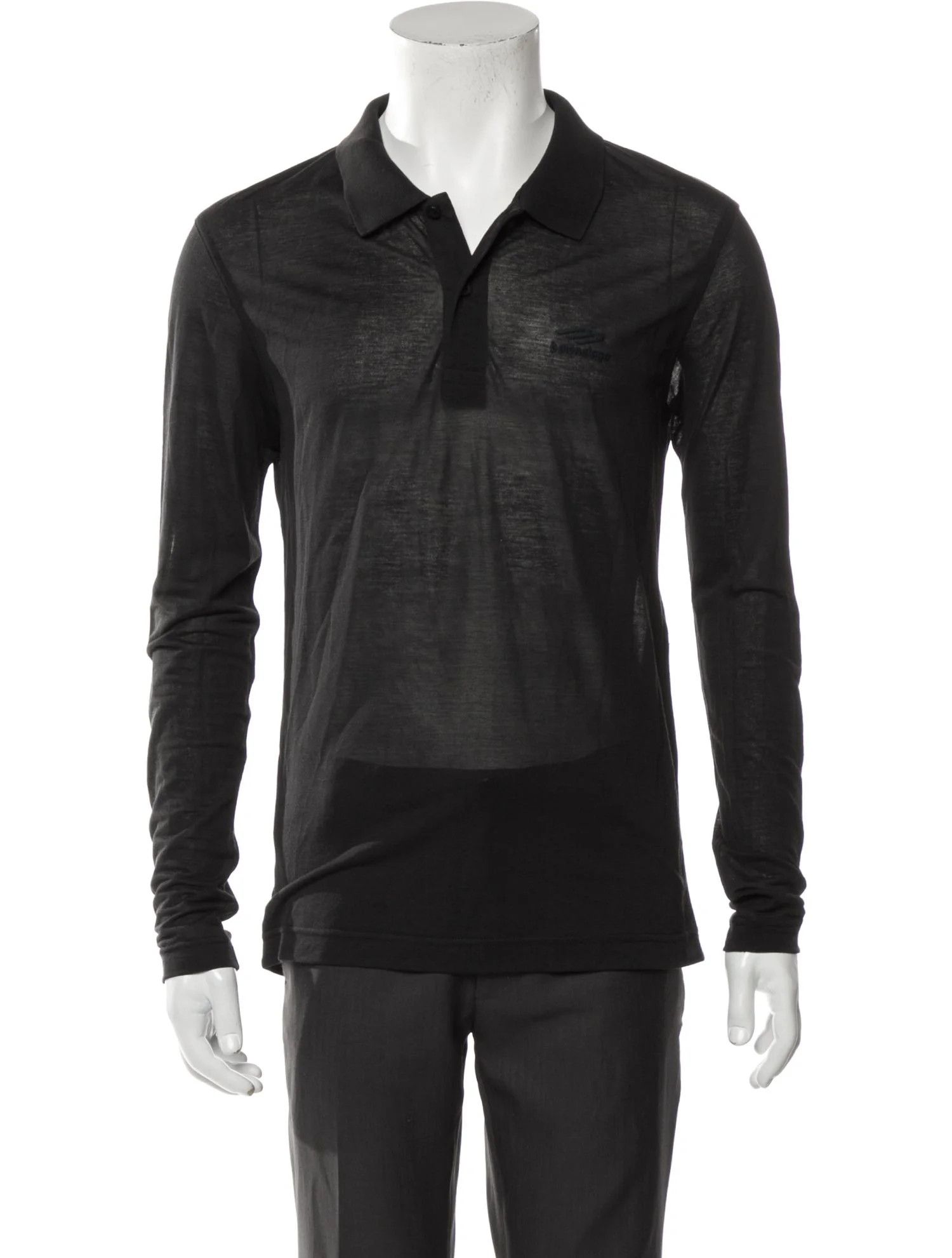 Balenciaga o1s1wg110325 Polo Shirt in Black Size US M / EU 48-50 / 2 - 1 Thumbnail