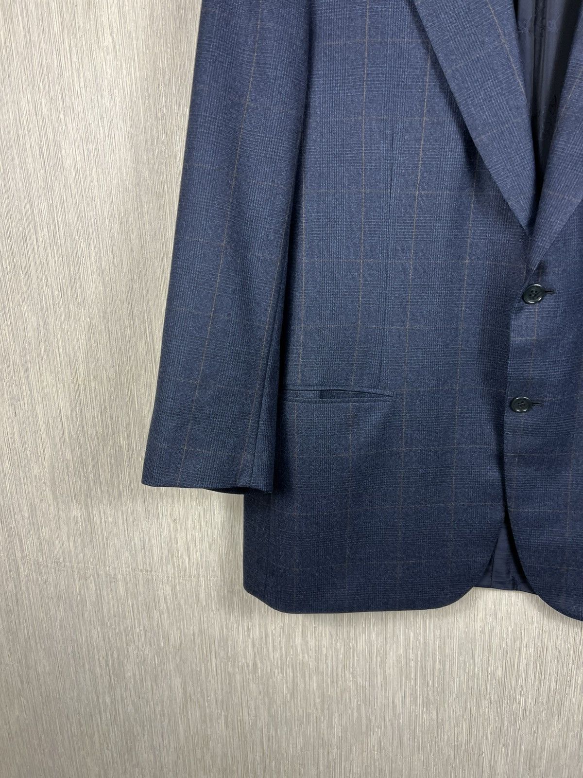 Brioni Brioni per Arabelli wool checked navy blazer jacket luxury Size 54R - 6 Thumbnail