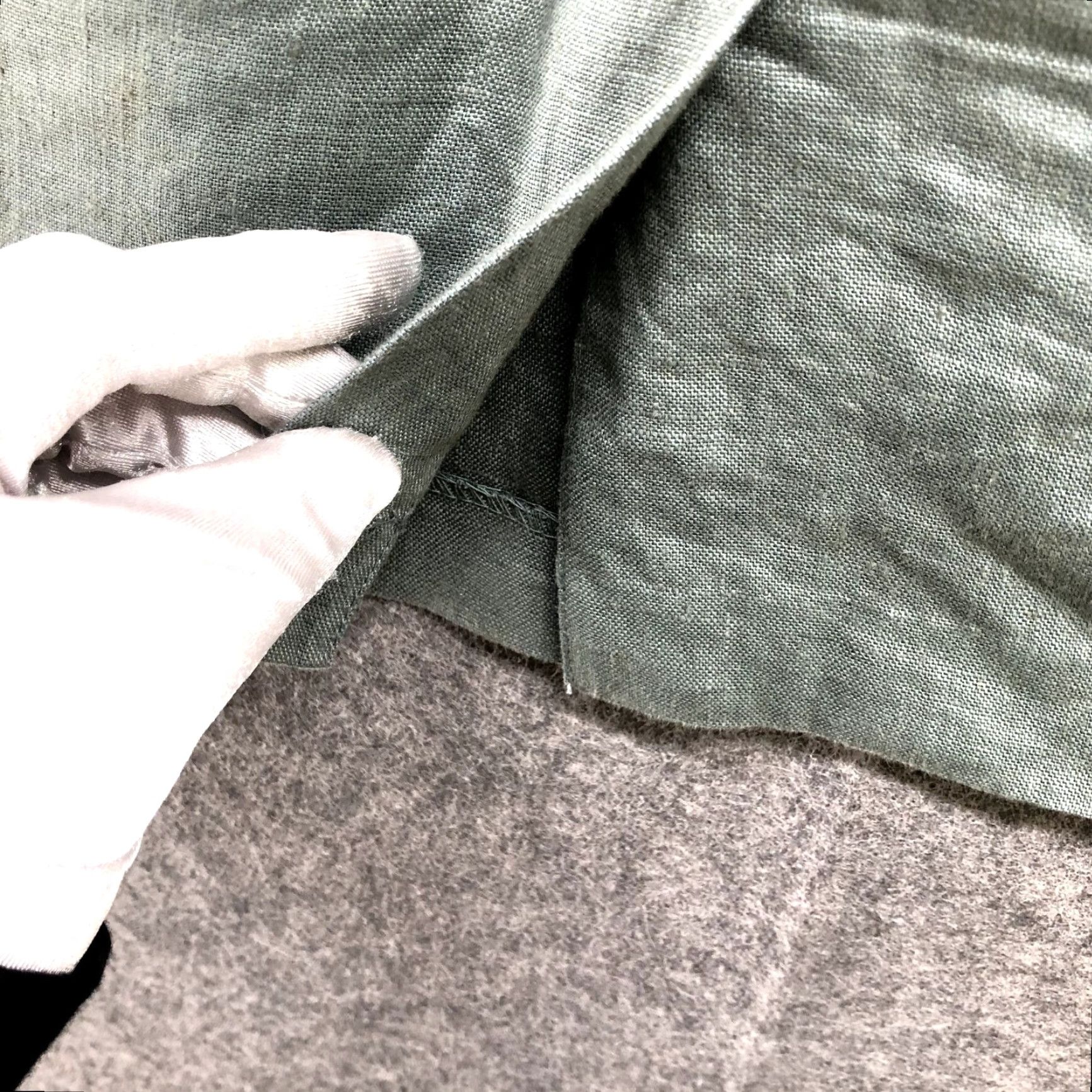 Vintage VINTAGE Pencil Skirt Size 27'' Waist 100% Linen Sage Green Career Formal Woman Skirt Knee Length Green Mens? Girls? Size 27" / US 4 / IT 40 - 5 Thumbnail